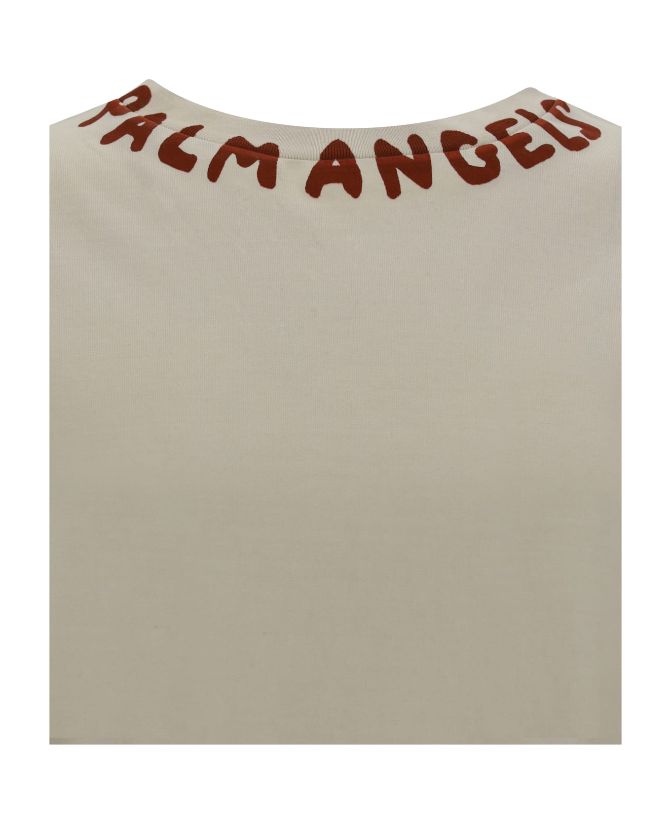 Palm Angels T-shirt With Seasonal Logo - Off White Red シャツ