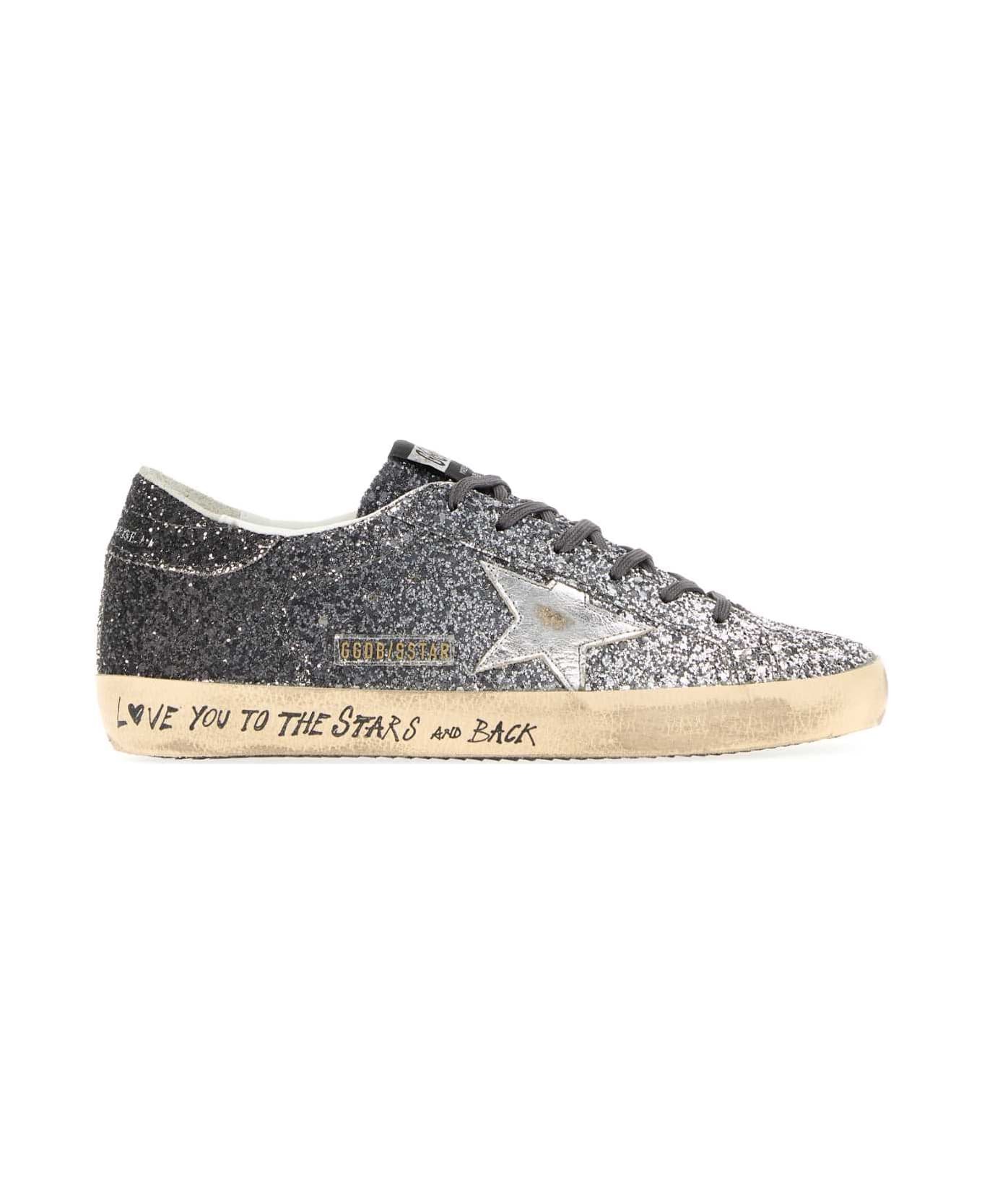 Golden Goose Embellished Later Superstar Sneakers - SILVERBLACK