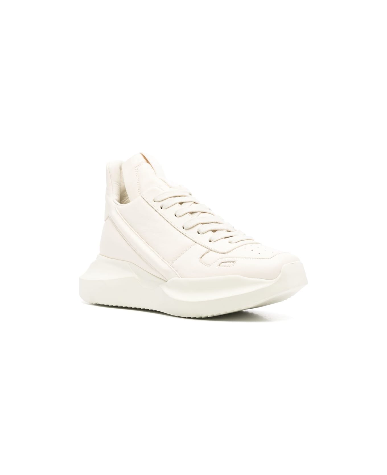 Rick Owens Geth Runner Leather Sneakers - White