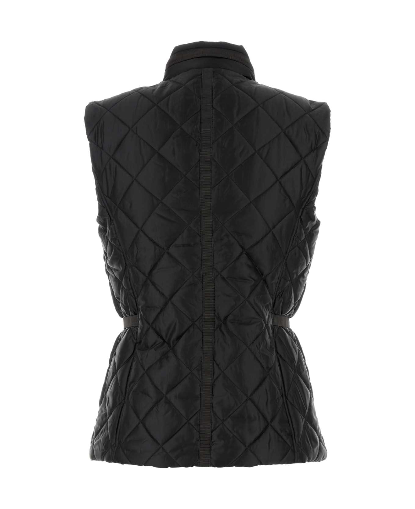 Michael Kors Black Polyester Sleeveless Jacket - BLACK