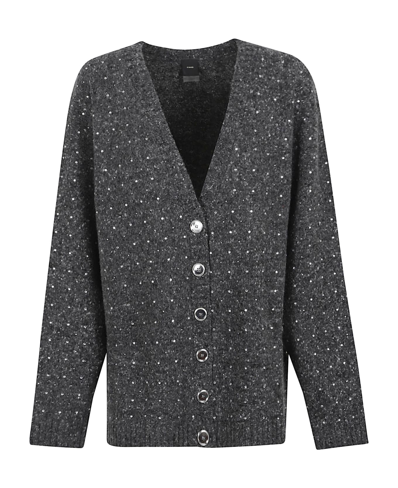 Pinko Marche Cardigan Boucle Bottona - Grigio Nero