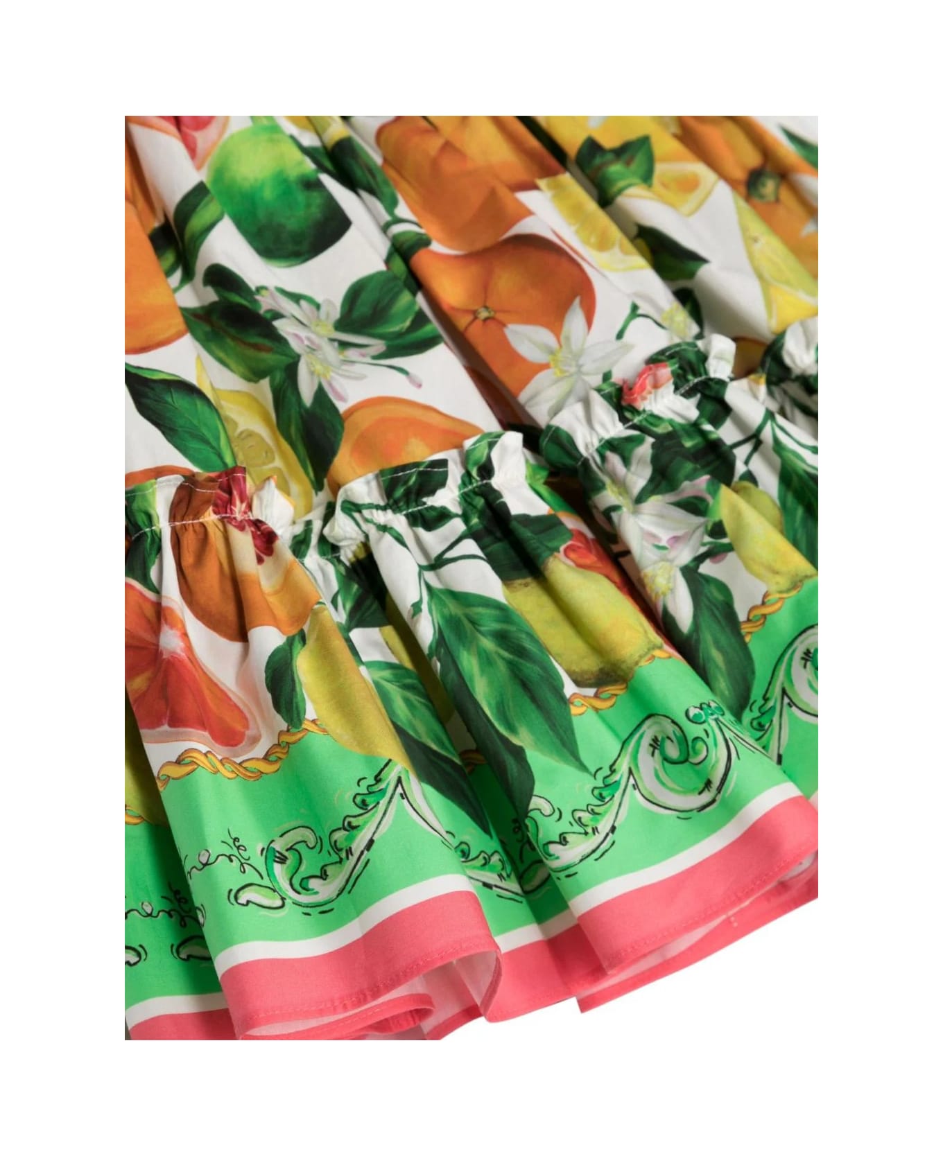 Dolce & Gabbana Miniskirt With Orange And Lemon Print - Multicolour ボトムス