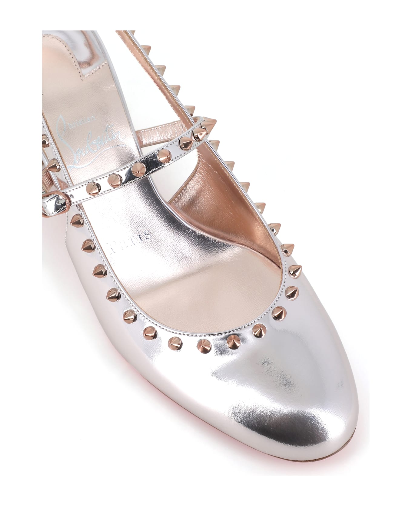 Christian Louboutin Décolleté Janispikes 55 - Oro rosa