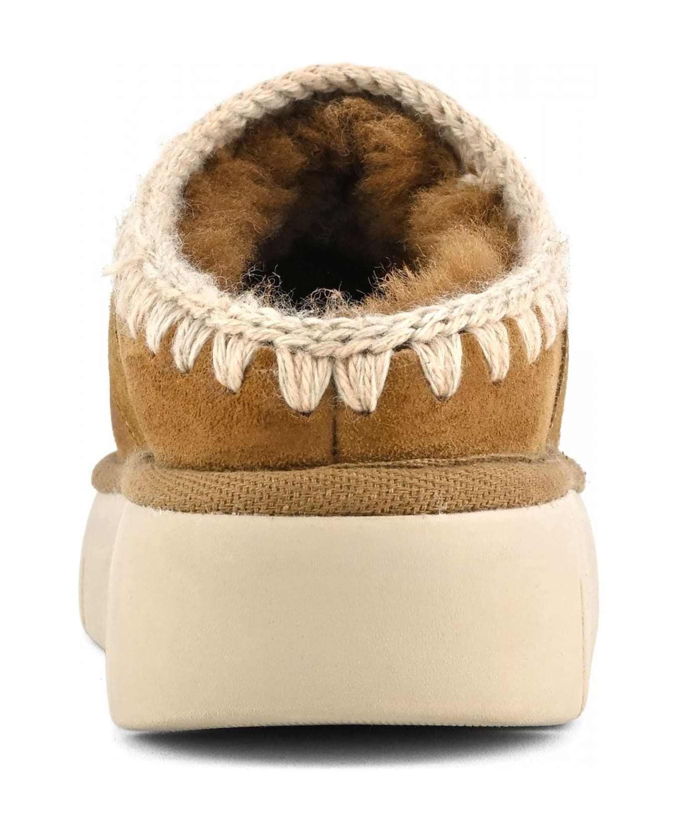 Mou Brown Double-face Sheepskin Bounce Clog - Leather Brown