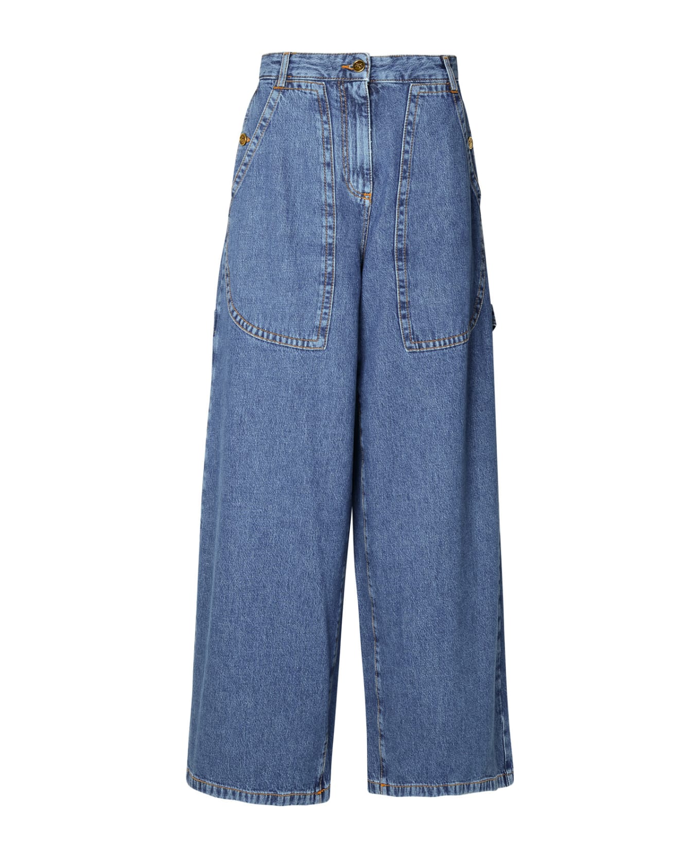 Etro Blue Cotton Cargo Jeans - Blue デニム