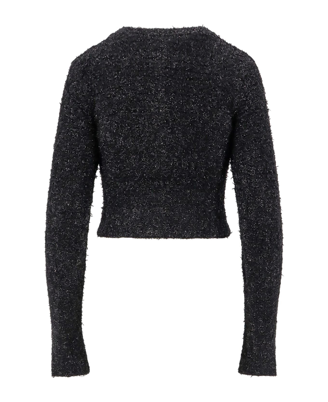 Balenciaga Cropped Tweed Cardigan - Black