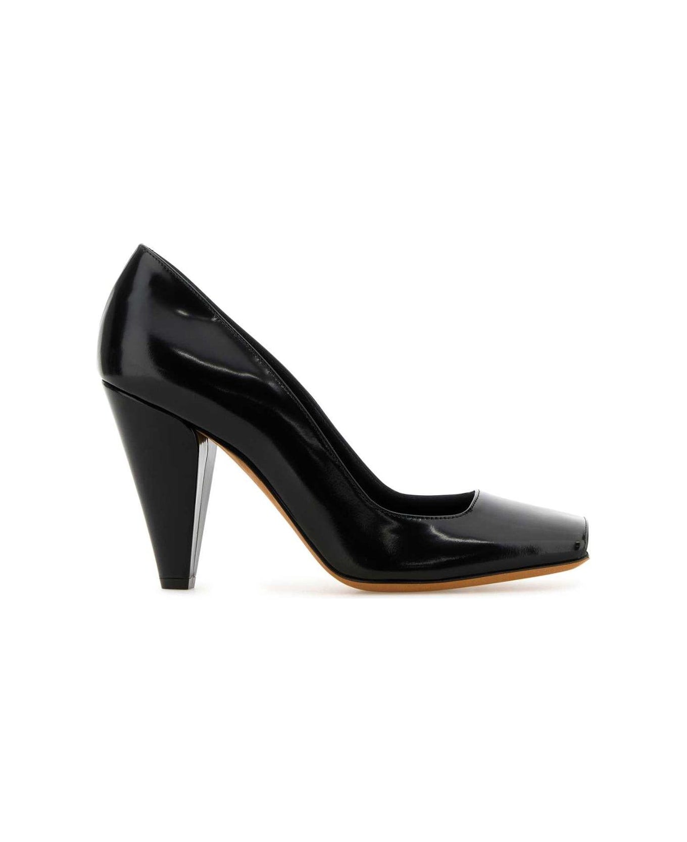 Khaite Square Toe Patent Pumps - Black ハイヒール