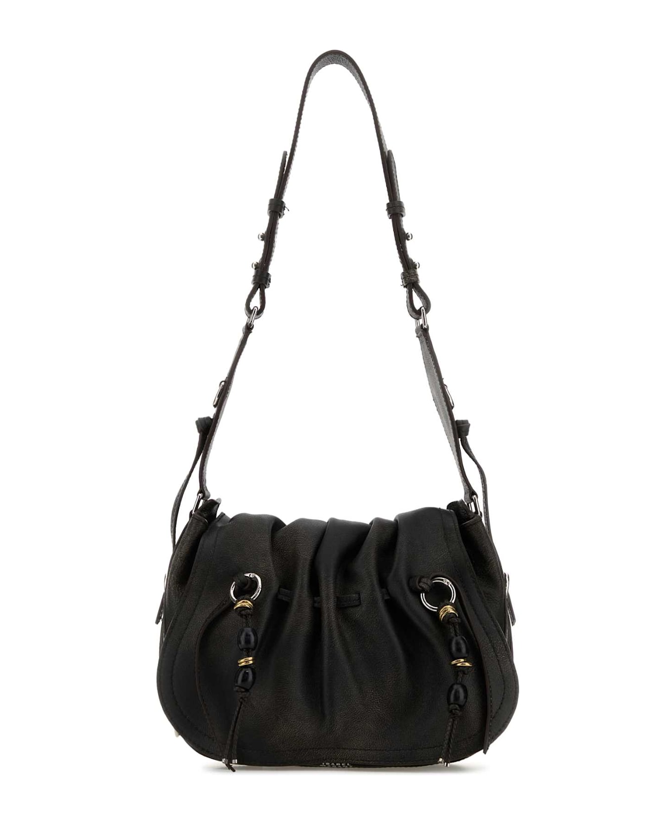 Isabel Marant Dark Brown Leather Bolton Shoulder Bag - VINTAGEBROWN