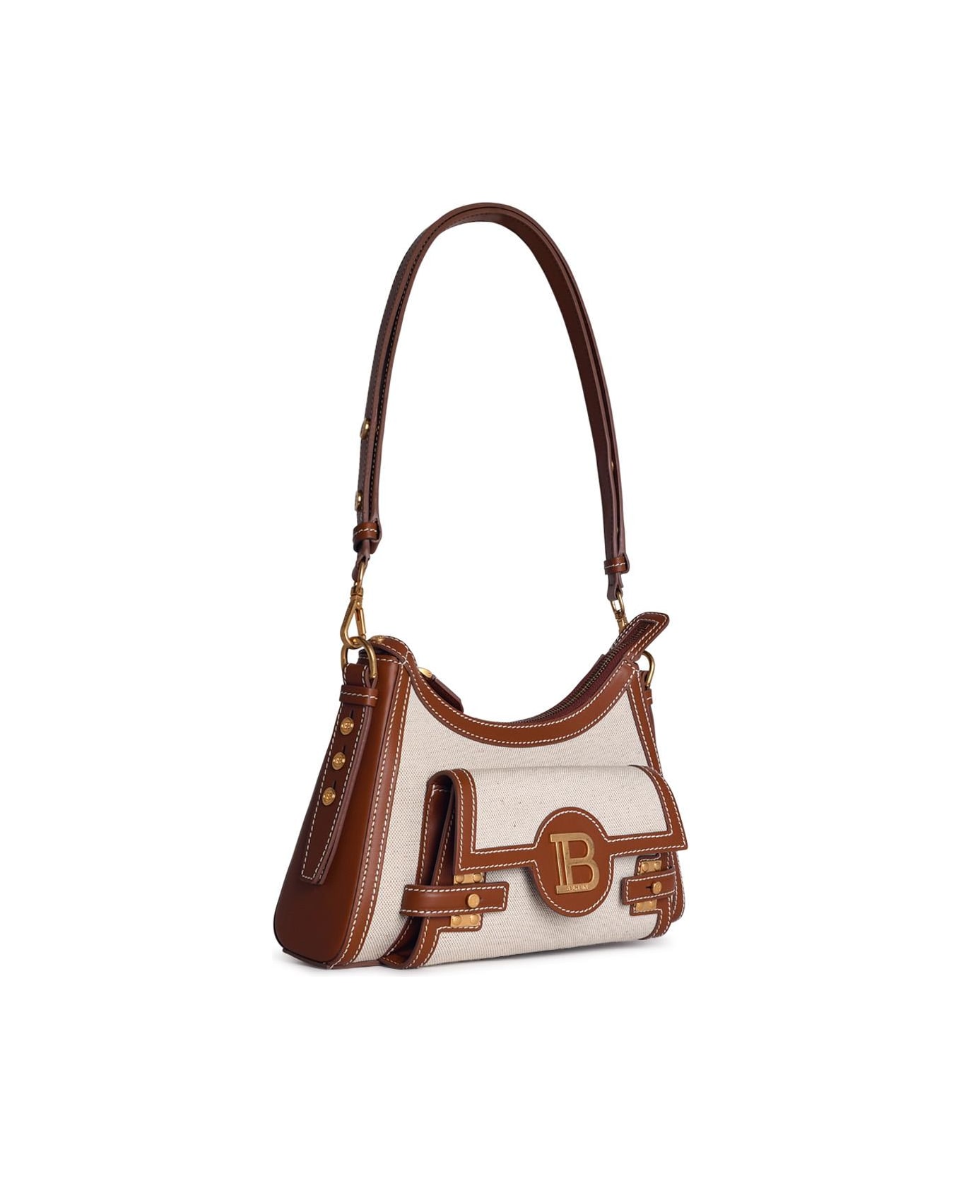 Balmain 
hobo B-buzz
 Cream Cotton Blend Bag - Cream
