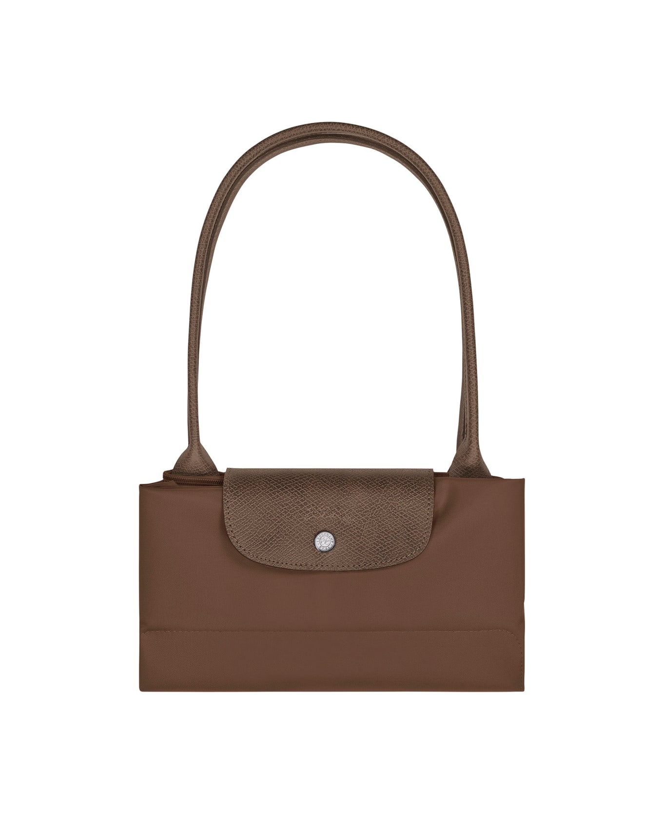 Longchamp 'le Pliage Grey' Brown Shoulder Bag With Engraved Logo On Front In Polyamide Woman - Brown