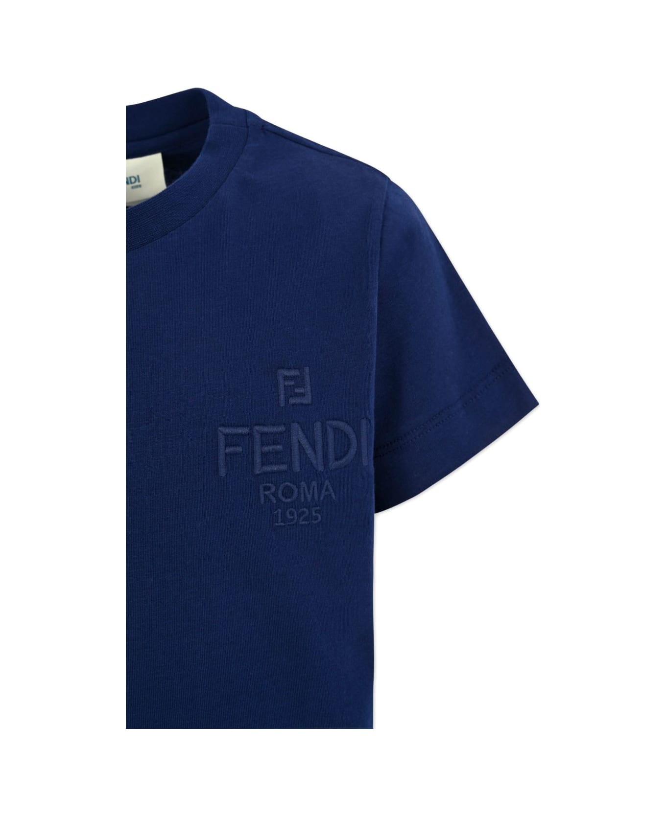 Fendi Kids T-shirt With Logo - Blue