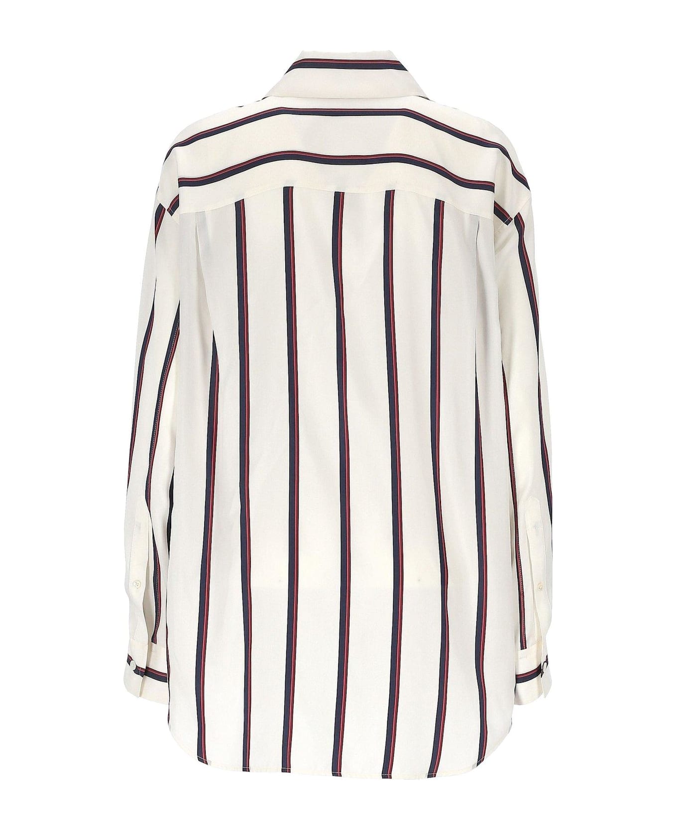 Alexander McQueen Silk Striped Shirt - Bianco