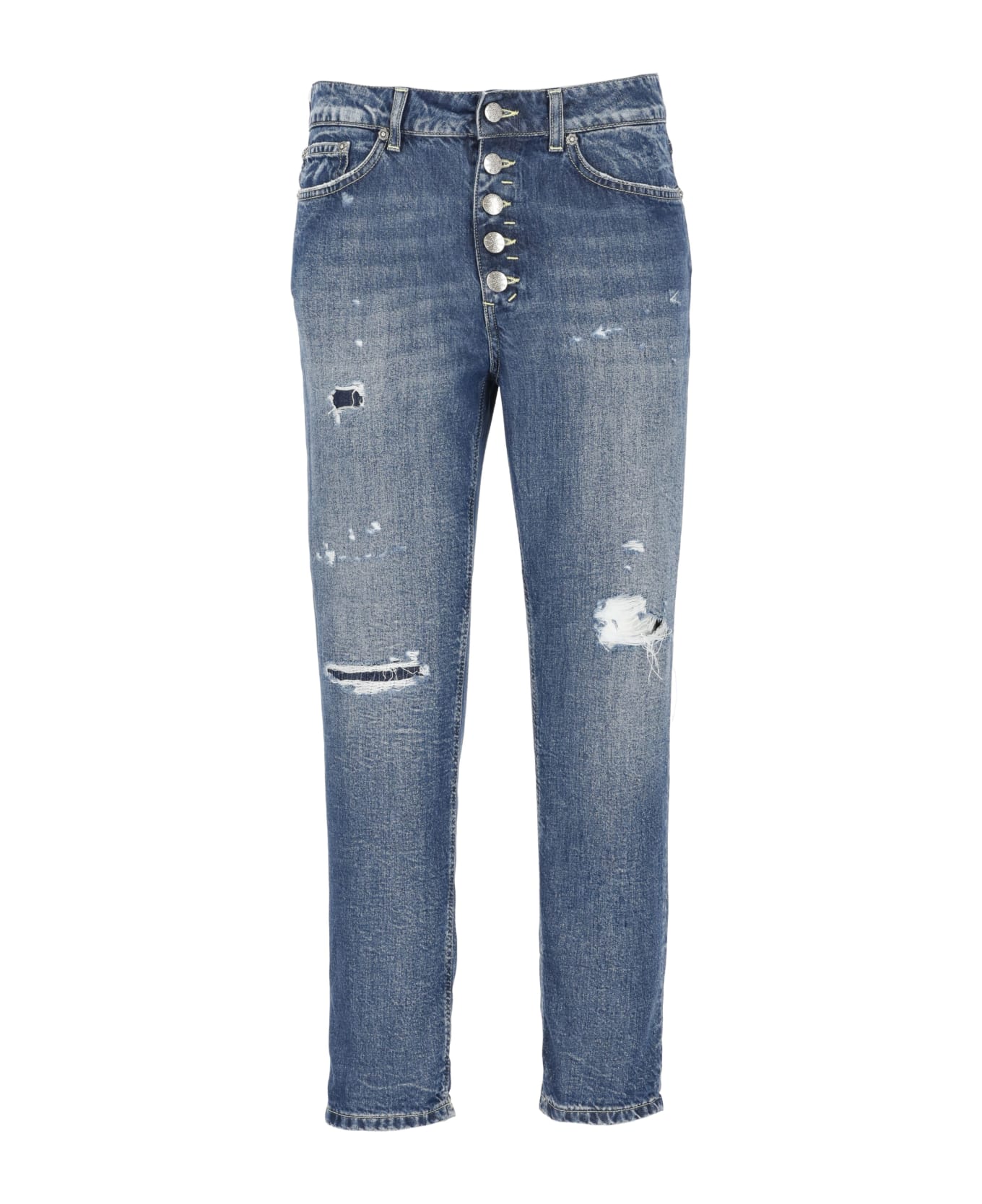 Dondup Distressed Buttoned Jeans - Blue