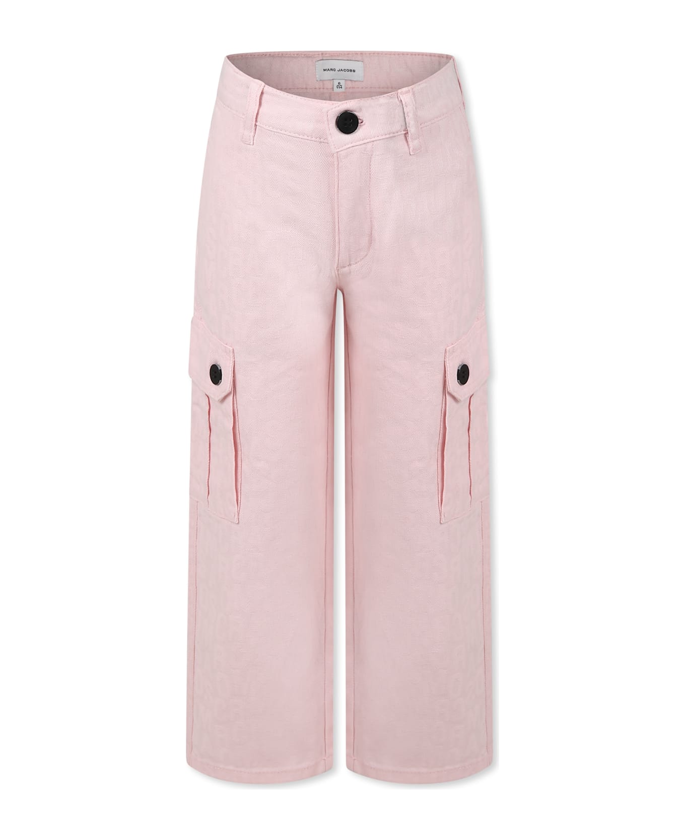 Little Marc Jacobs Pink Trousers For Girl With Logo - Pink