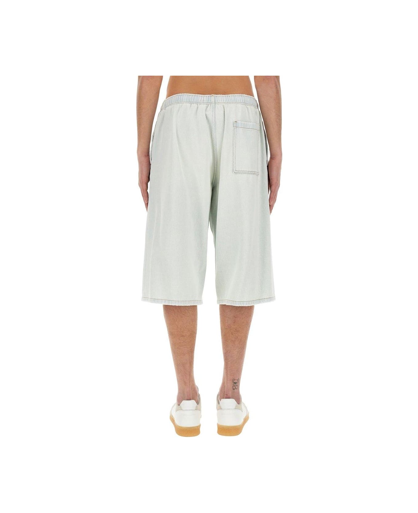 MM6 Maison Margiela Oversized Denim Bermuda Shorts - Light Blue