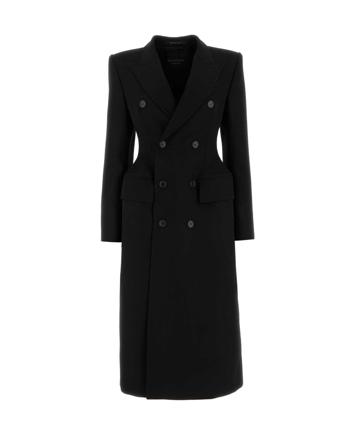 Balenciaga Black Wool Coat - Black