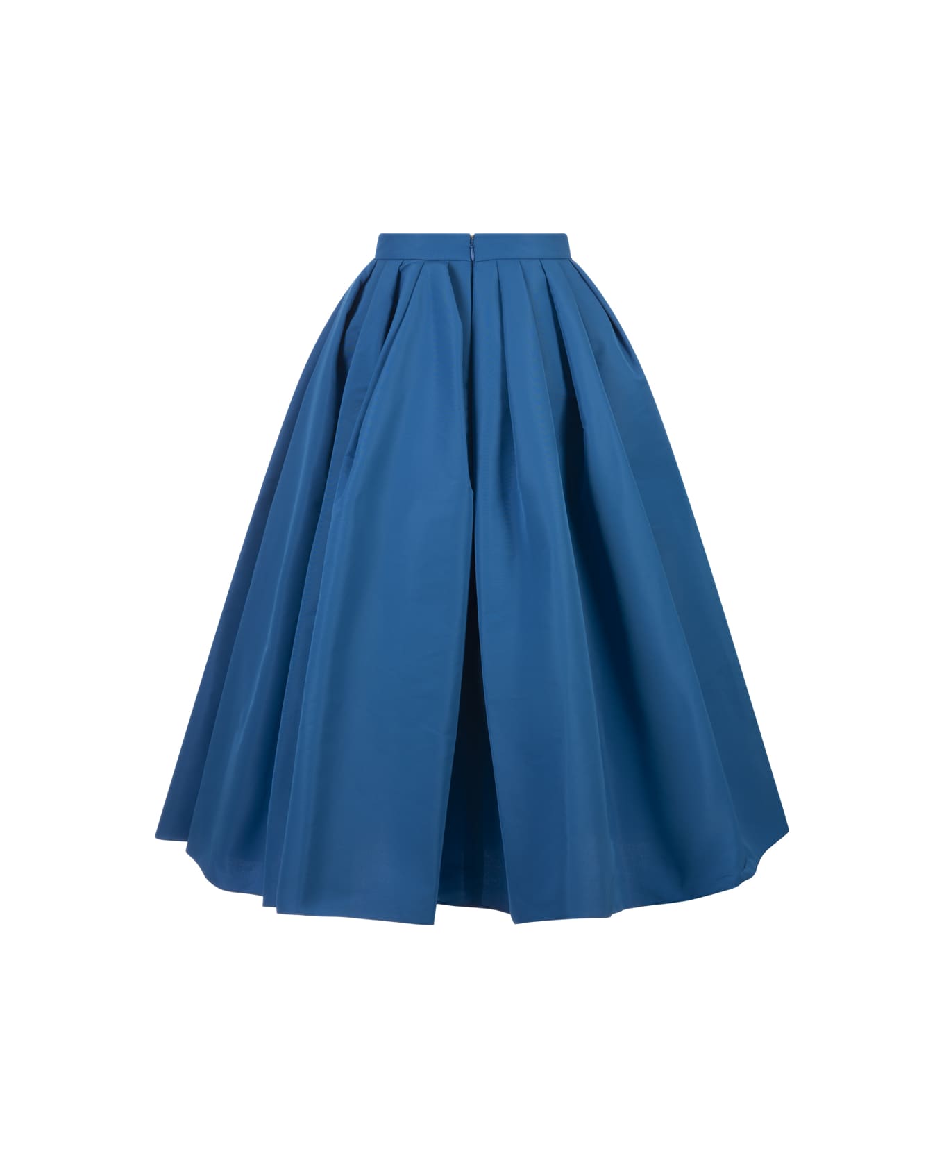 Alexander McQueen Lapis Lazuli Blue Curled Midi Skirt - Blue