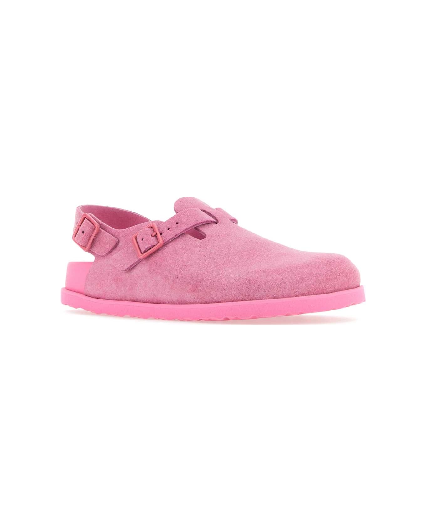 Birkenstock Pink Suede Tokyo Slippers - AZALEAPINK