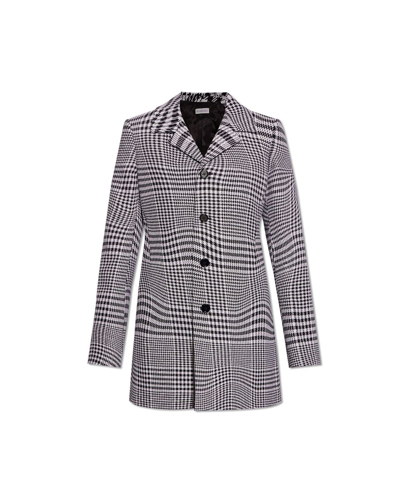 Burberry Warped Houndstooth Single Breasted Blazer - Black ブレザー