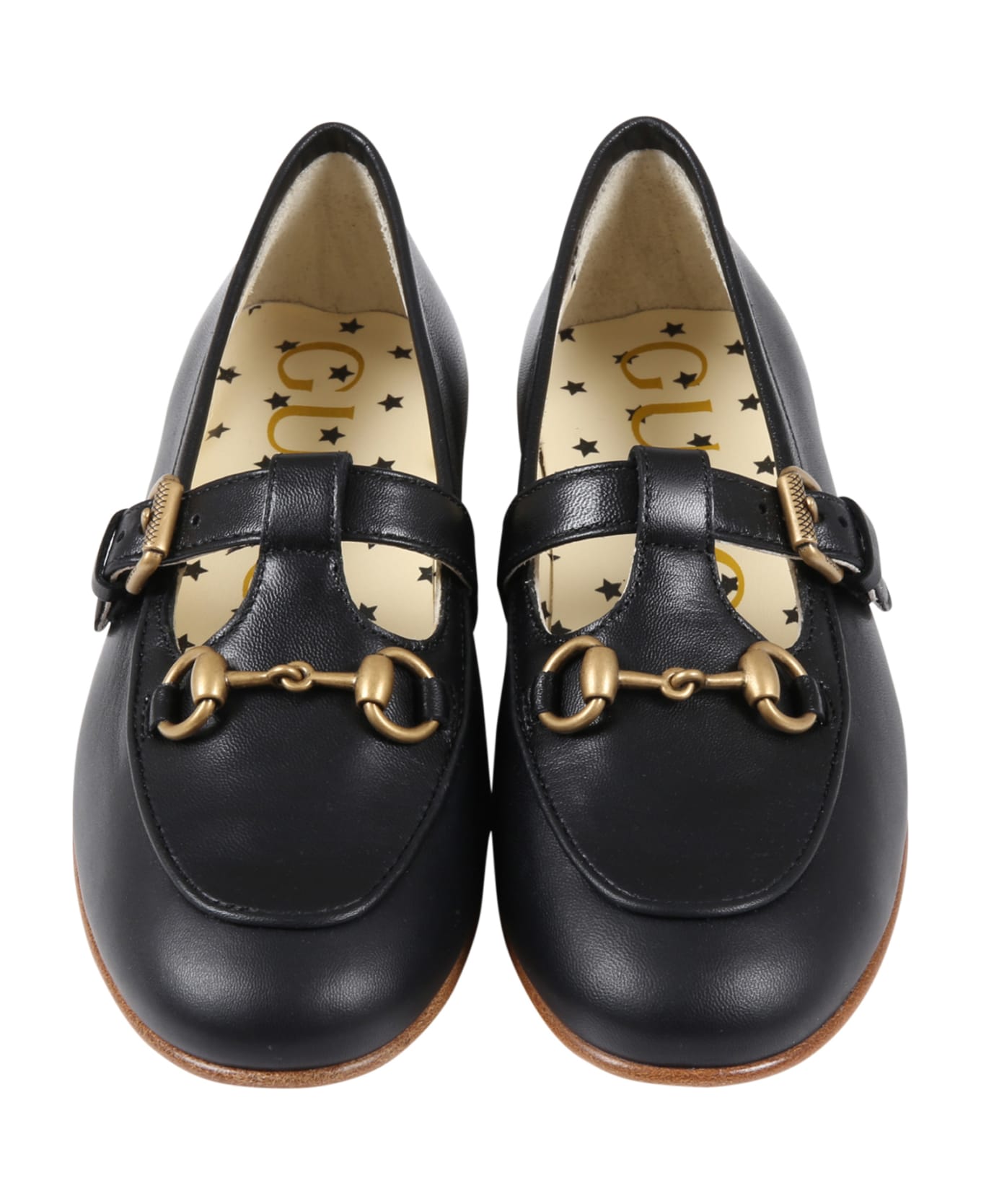 Gucci Black Loafers For Kids With Horsebit - Black シューズ
