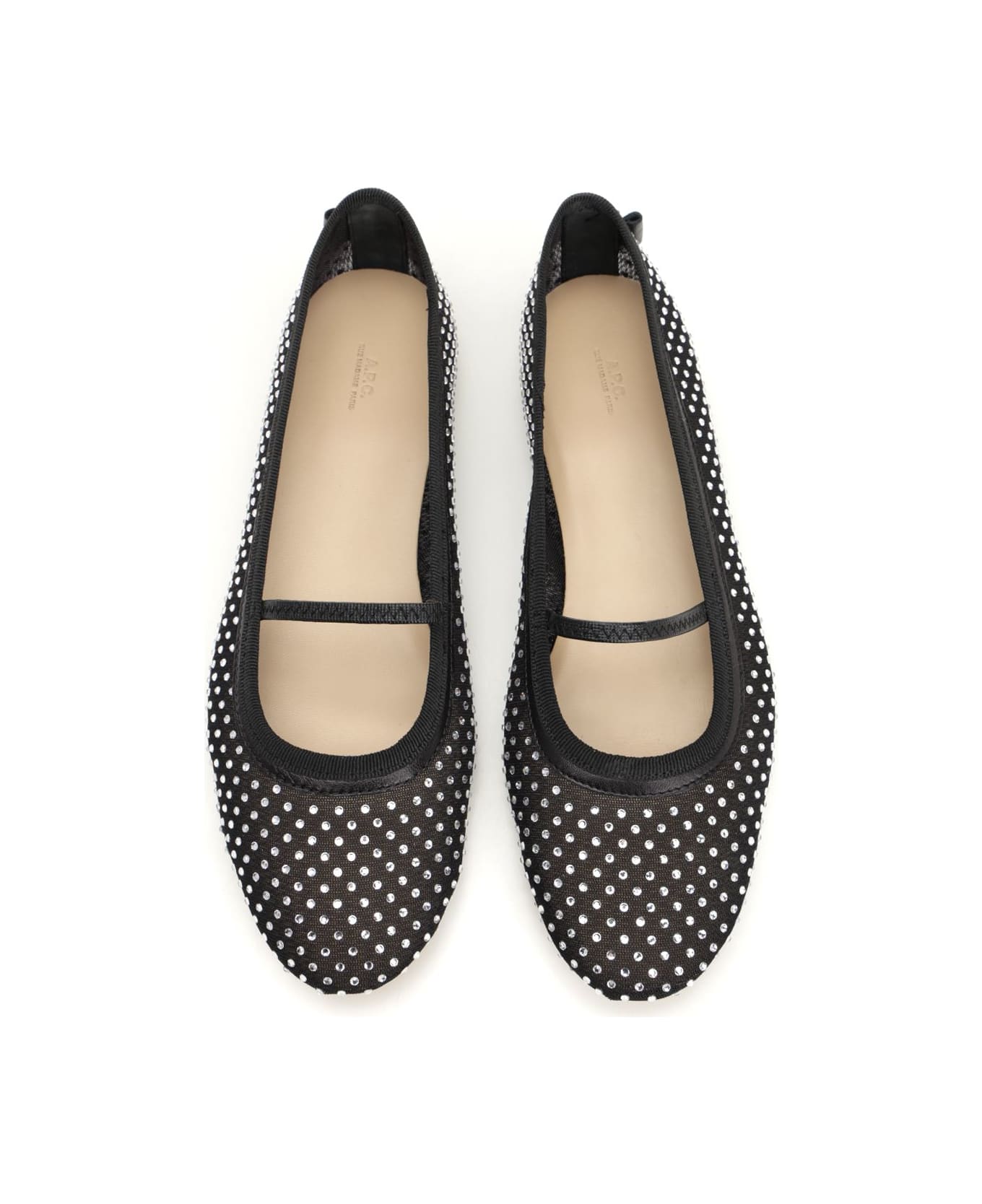 A.P.C. Transparent "swan" Ballet Flats - Black