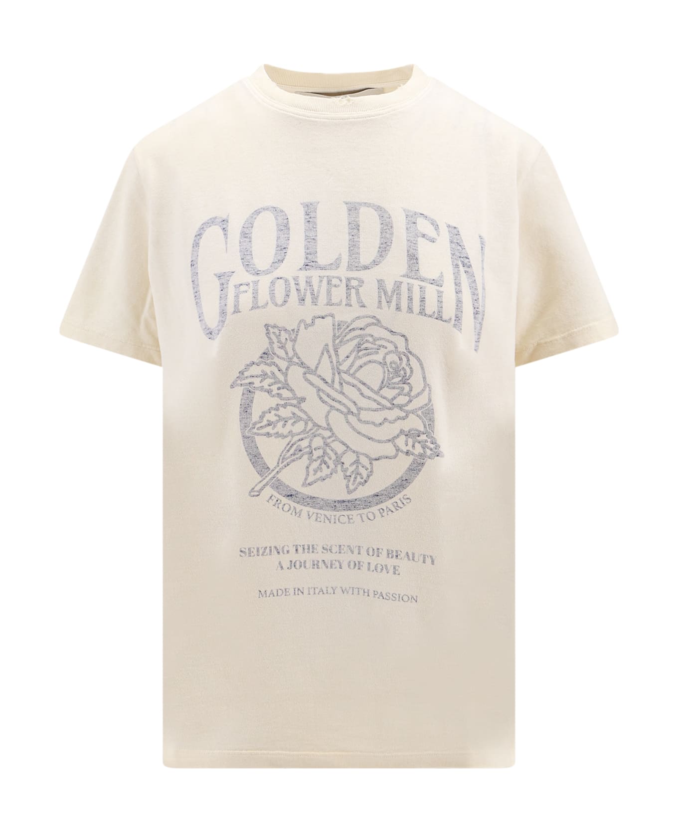 Golden Goose Logo Print T-shirt - Beige