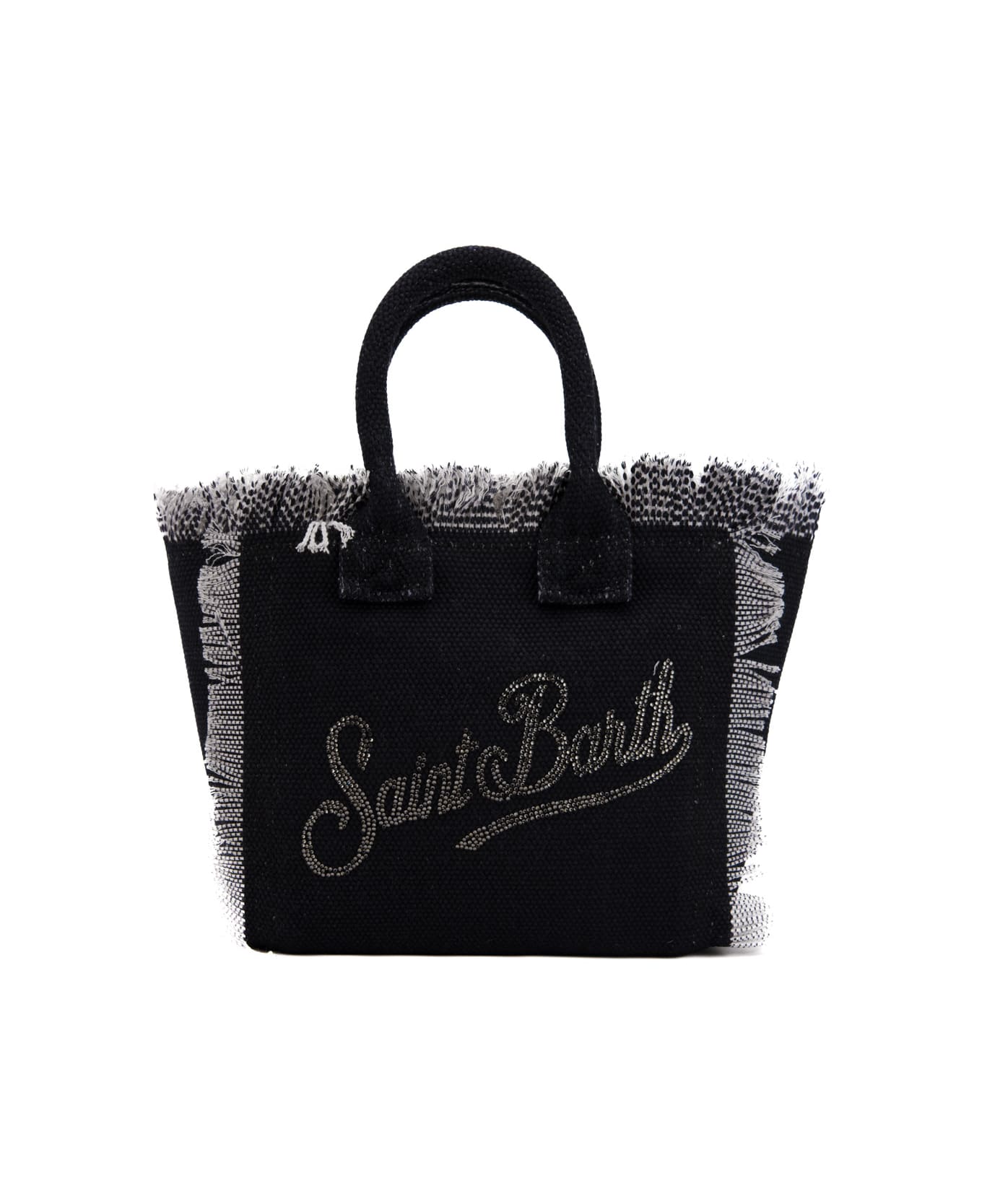 MC2 Saint Barth Black Vanity Mini Strass Bag - Nero