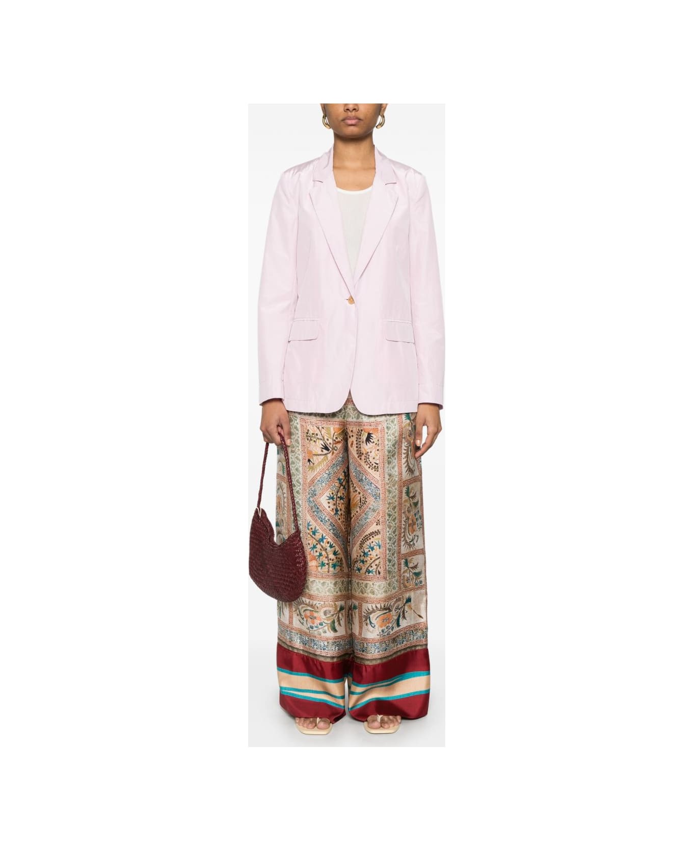 Pierre-Louis Mascia Printed Silk Trouser - Beige