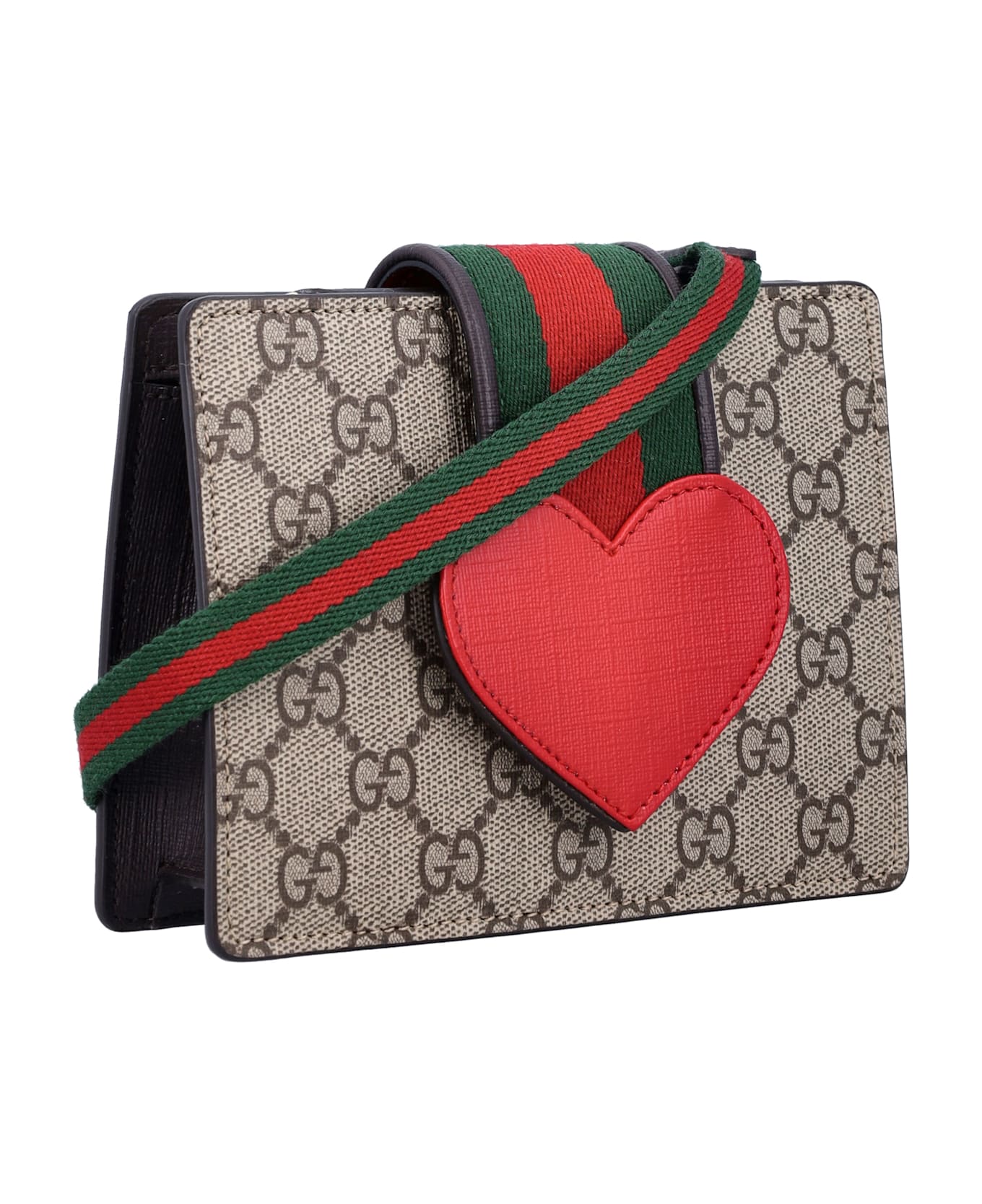 Gucci Kid - Gg Handbag With Heart - BEIGE