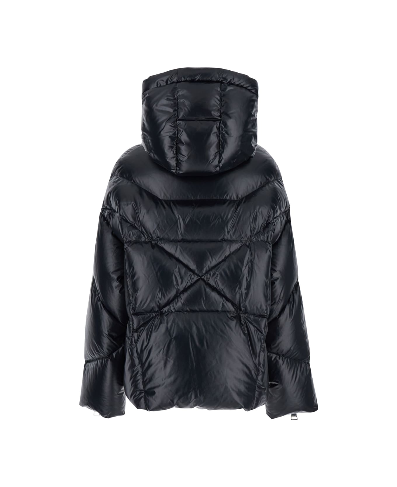 Khrisjoy 'khris' Black Down Jacket With Logo Detail In Tech Fabric Woman - Black