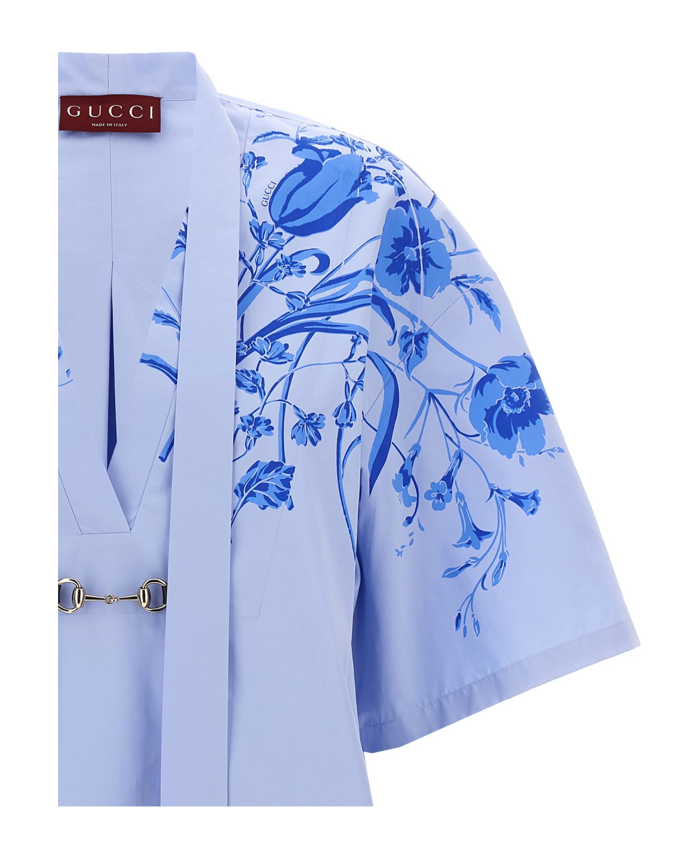 Gucci 'fiori E Insetti Gucci' Dress - Baby Blue/mix