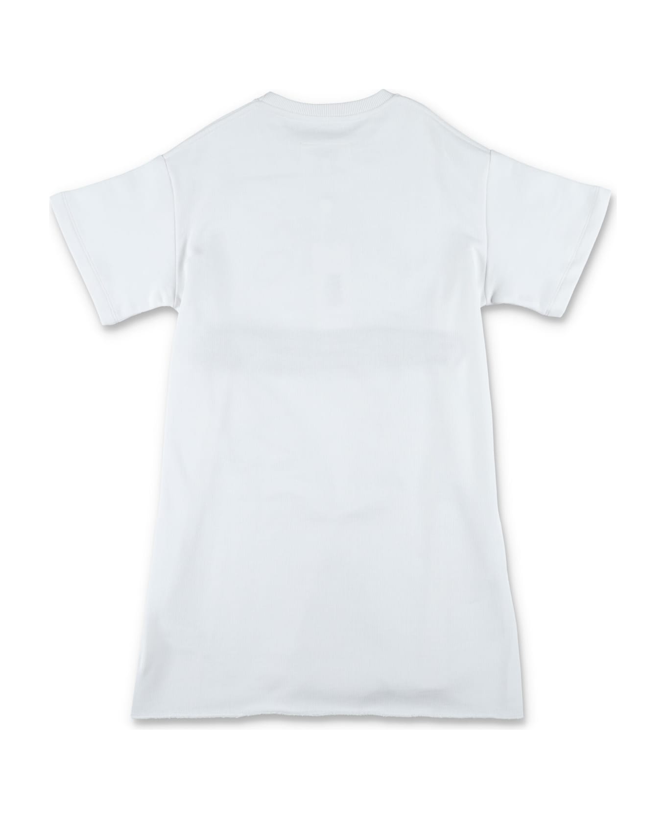 MM6 Maison Margiela Fleece Dress With Logo And Ribbon - WHITE