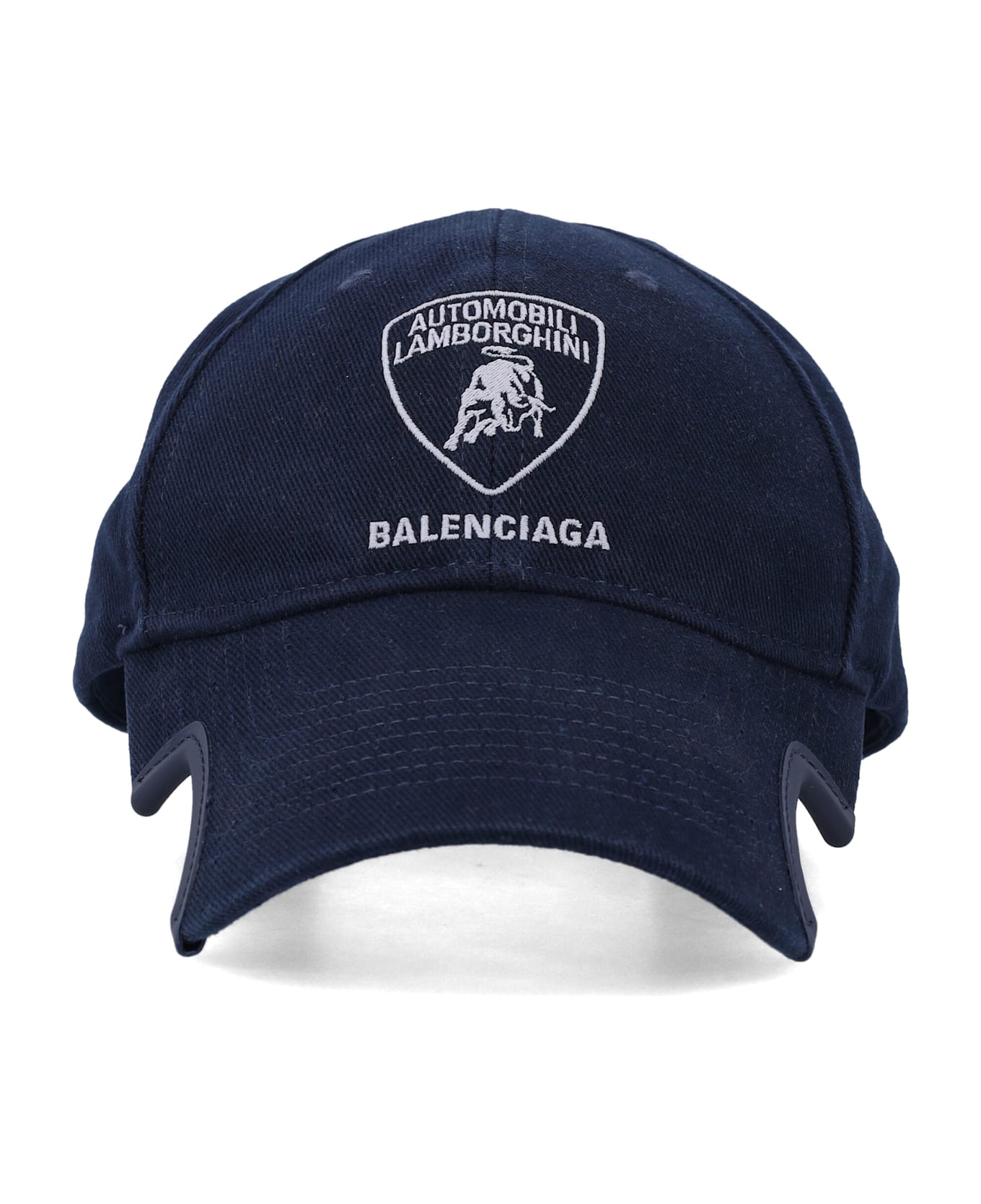 Balenciaga Al Logo Embroidered Cap - MARINE BLUE