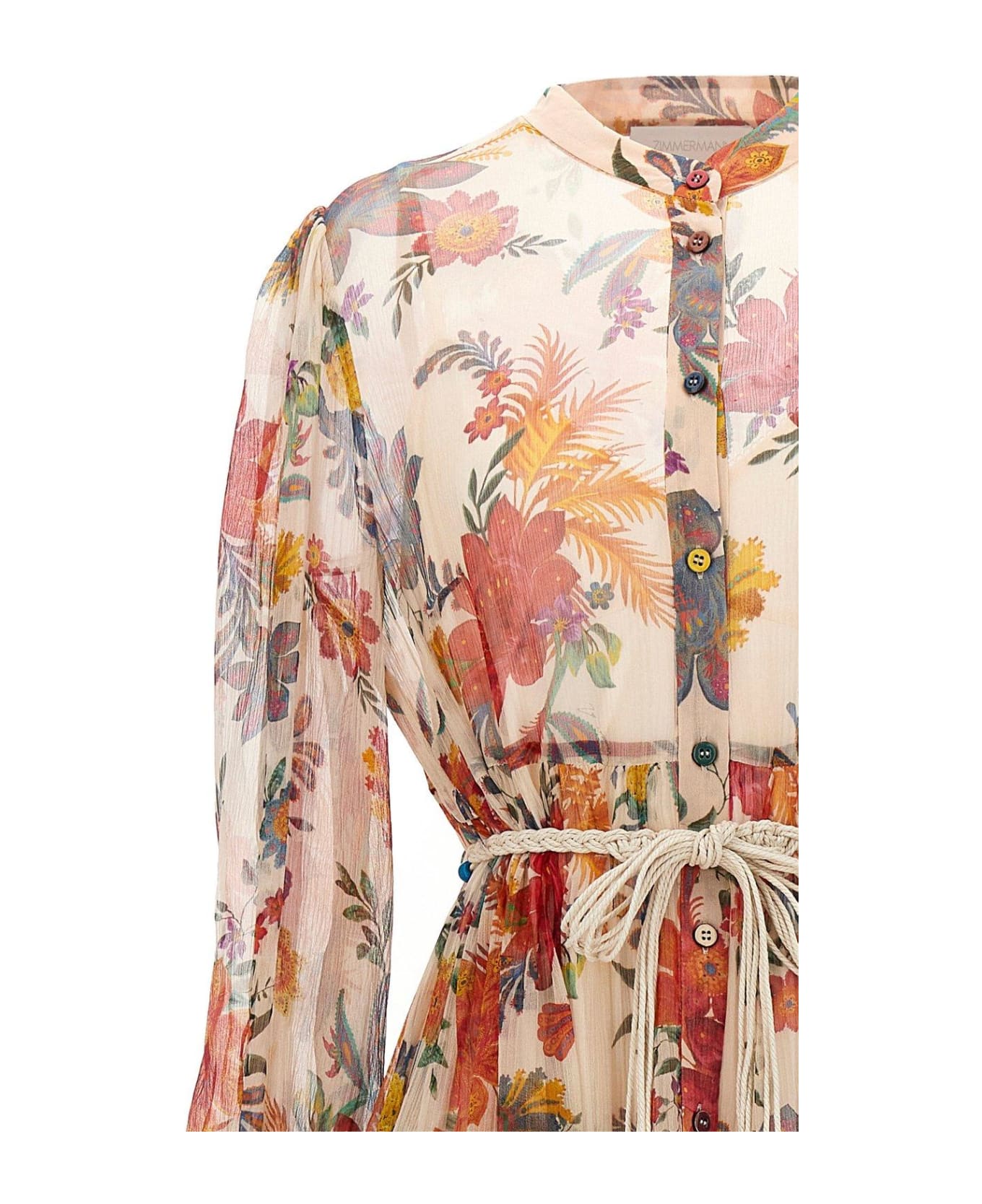 Zimmermann Ginger Floral Print Tiered Midi Dress - MultiColour