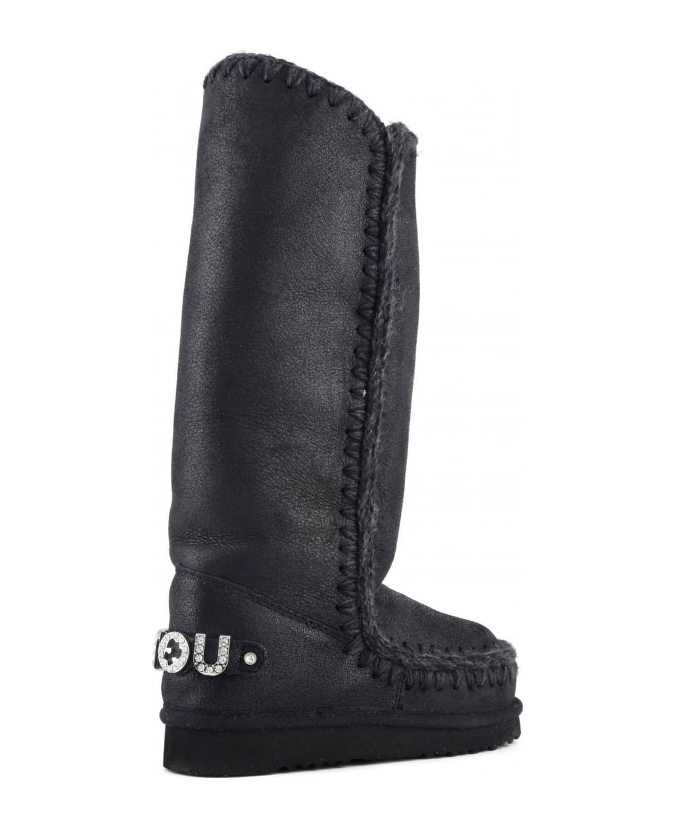 Mou Cracked Black Sheepskin Eskimo 40 - Nero
