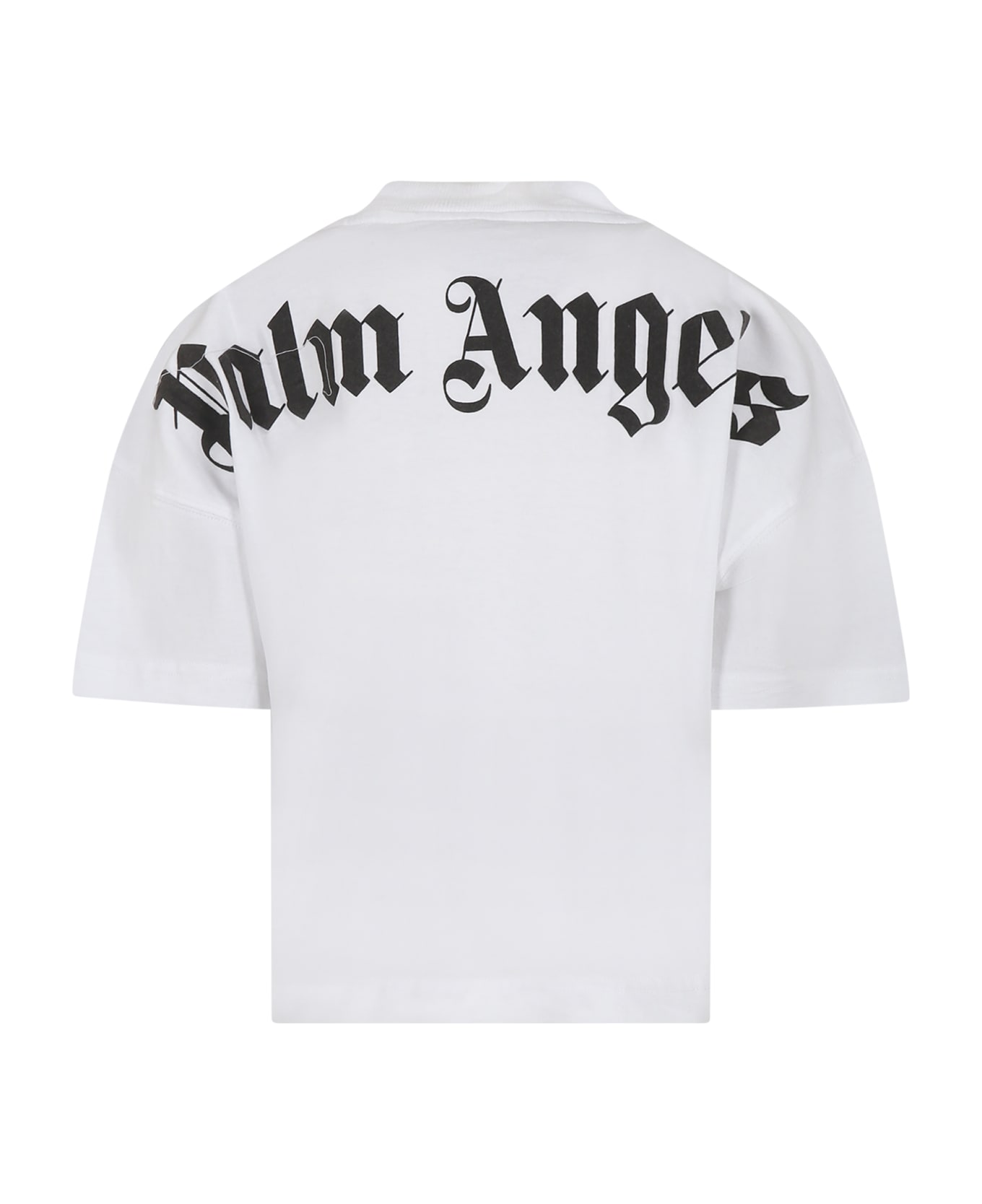 Palm Angels White T-shirt For Kids With Logo - WHITE