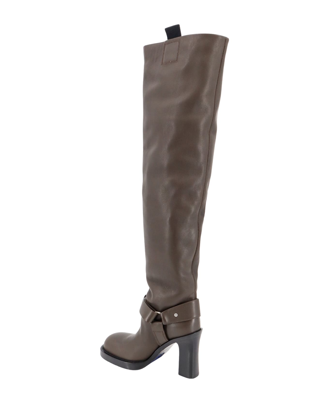 Burberry Leather Over The Knee Boots - Brown