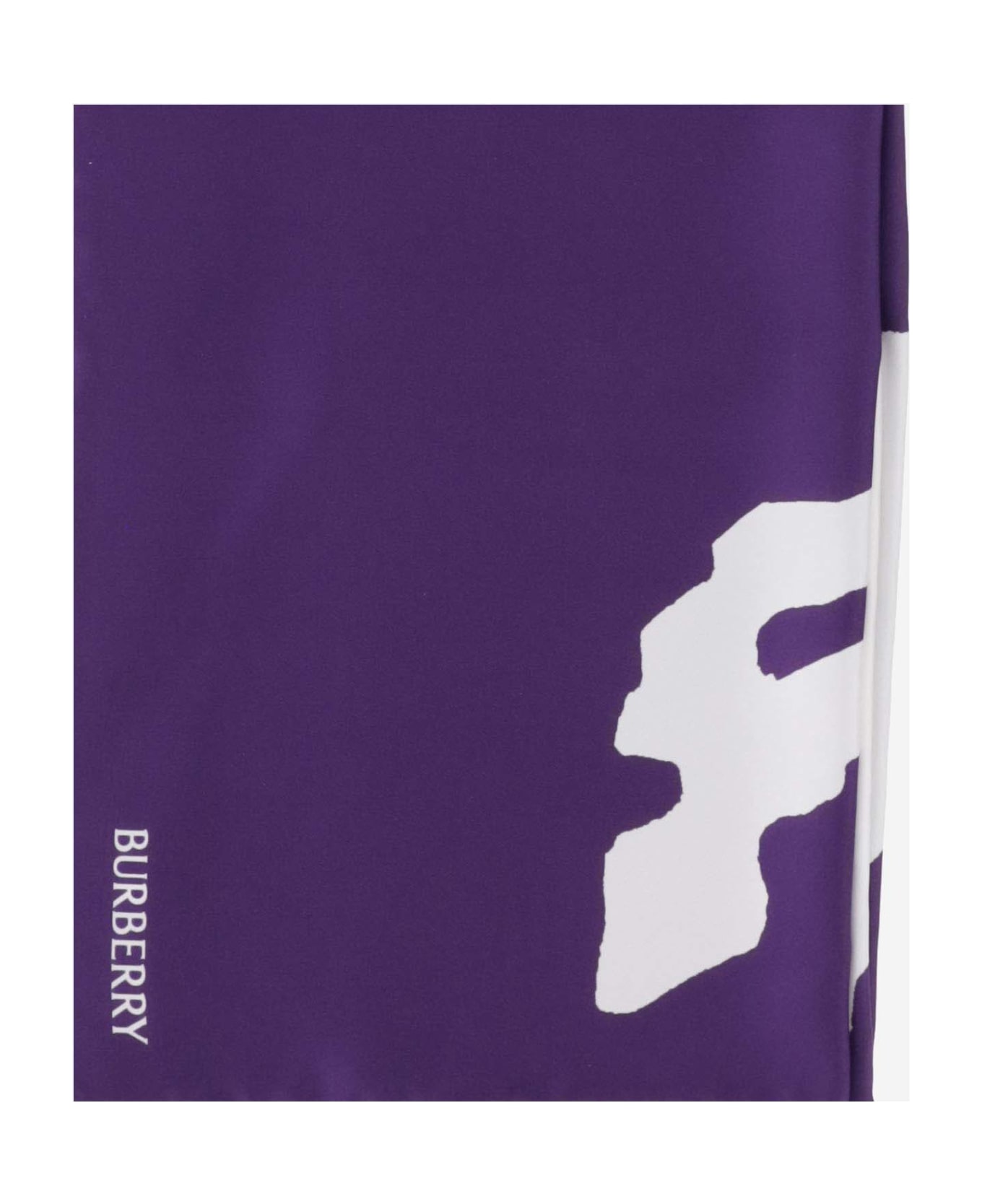 Burberry Silk Scarf With Logo - Purple