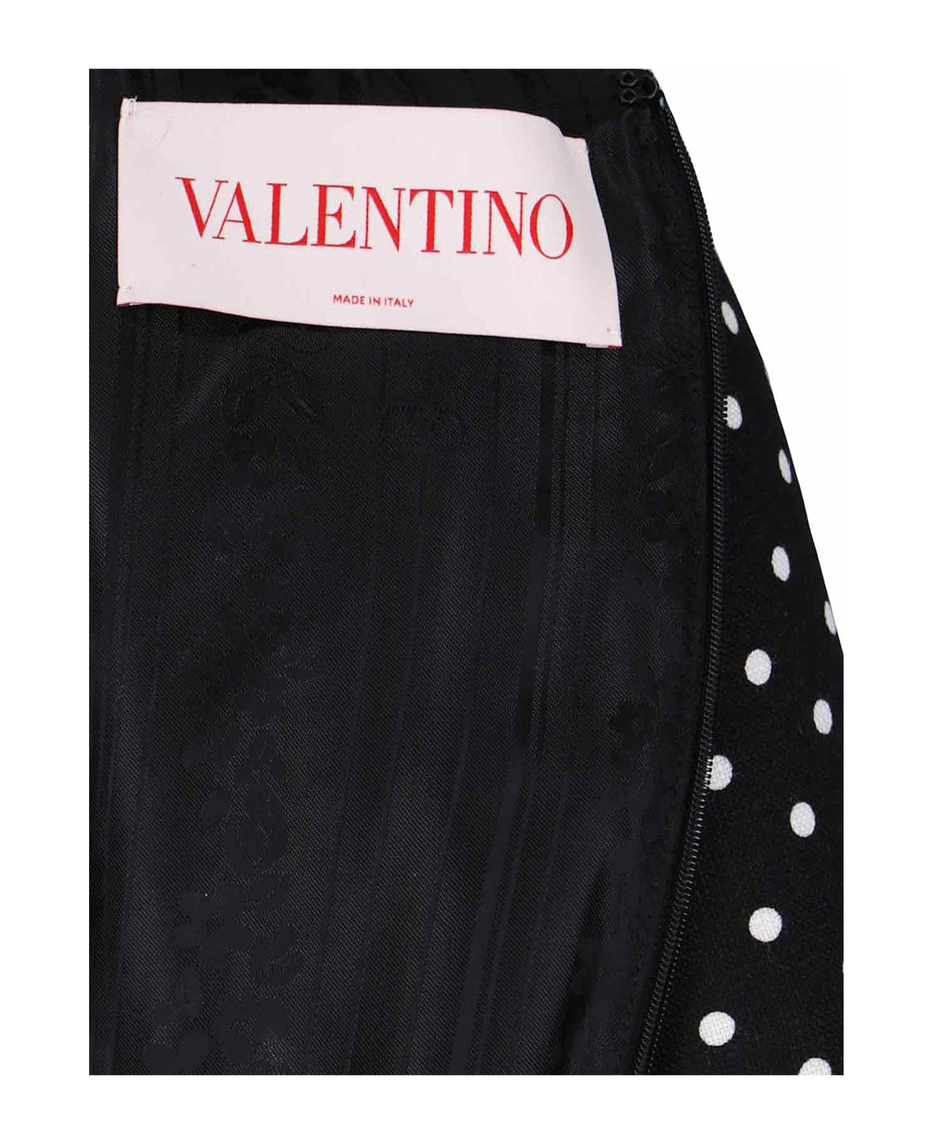 Valentino Polka Dot Mini Dress With Bow - Black  