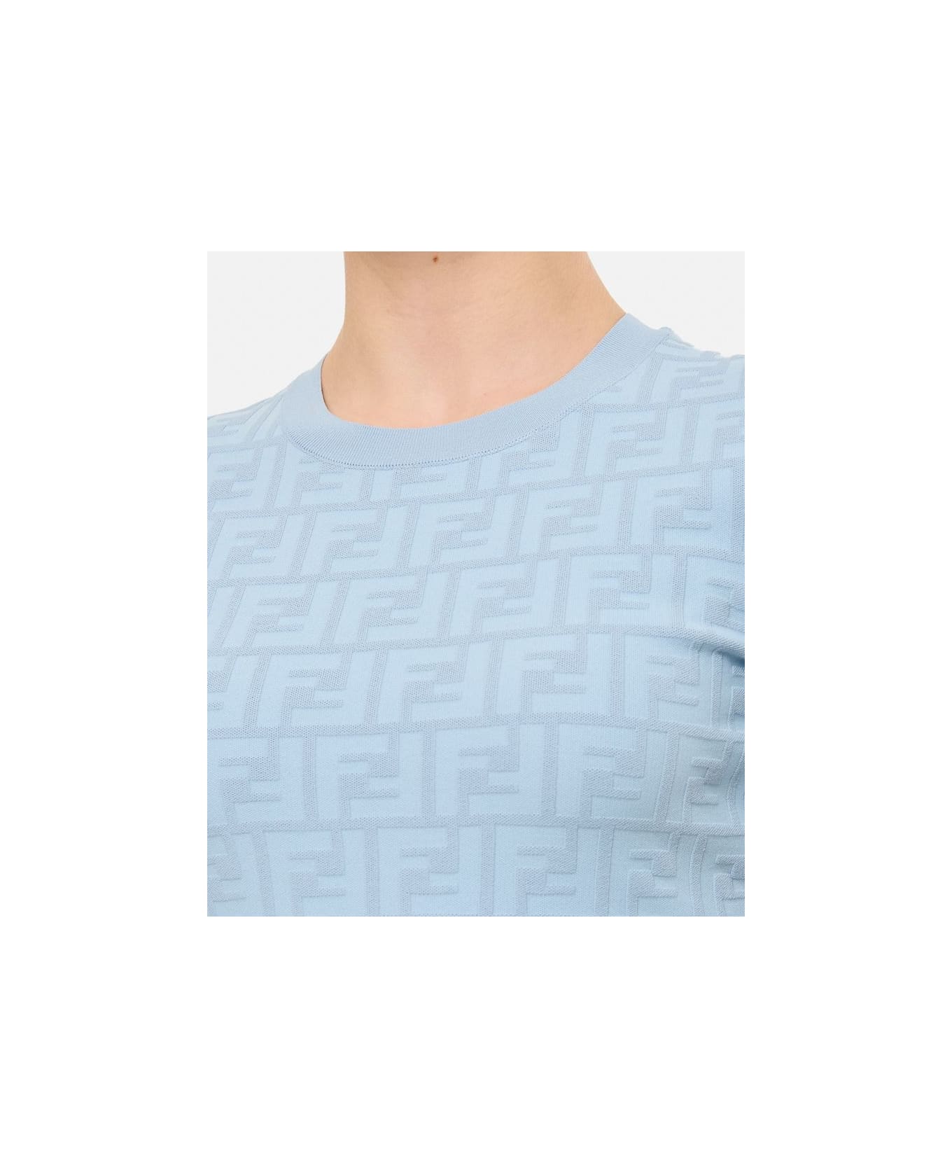 Fendi Ff Viscose T-shirt - Sky blue