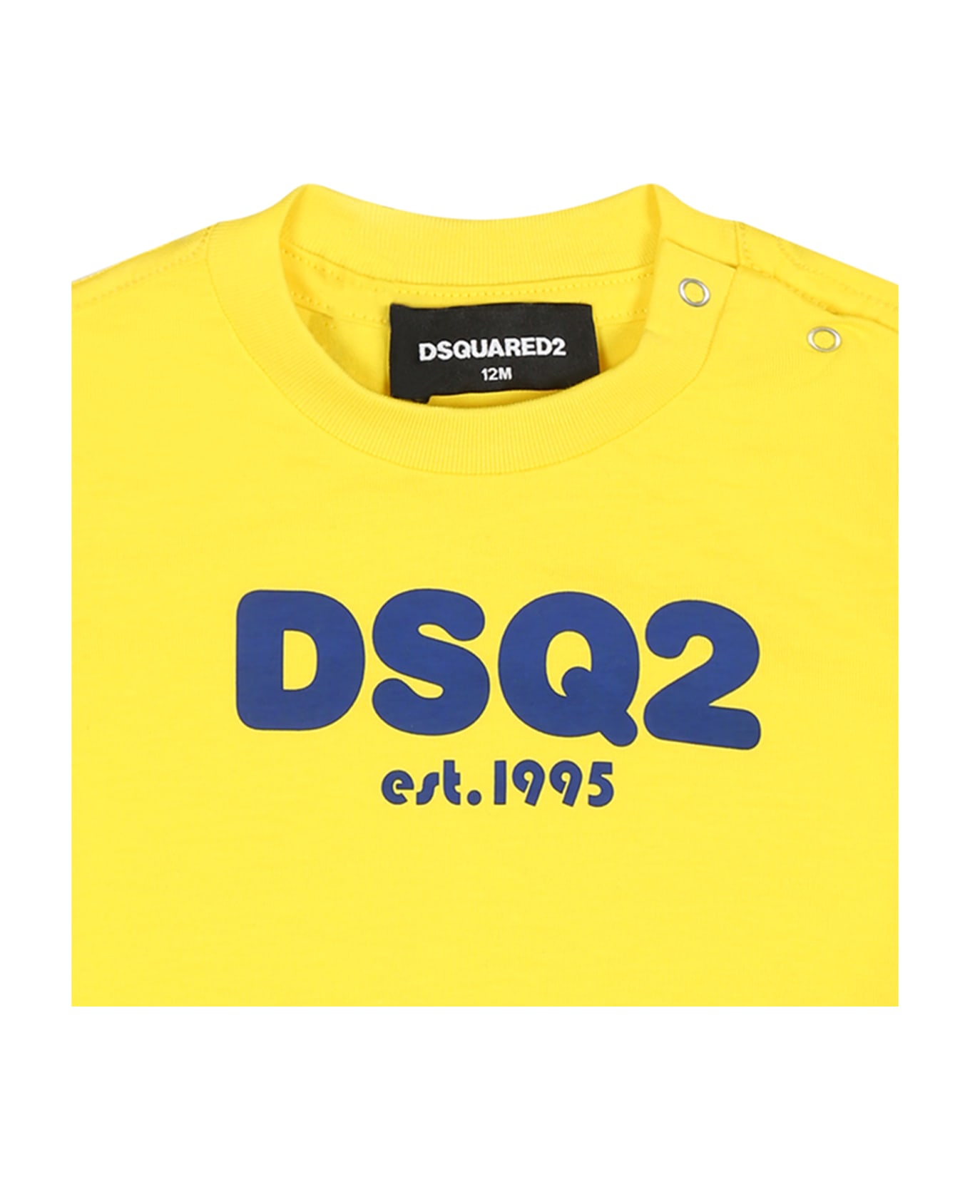 Dsquared2 Yellow T-shirt For Baby Boy With Logo - Yellow