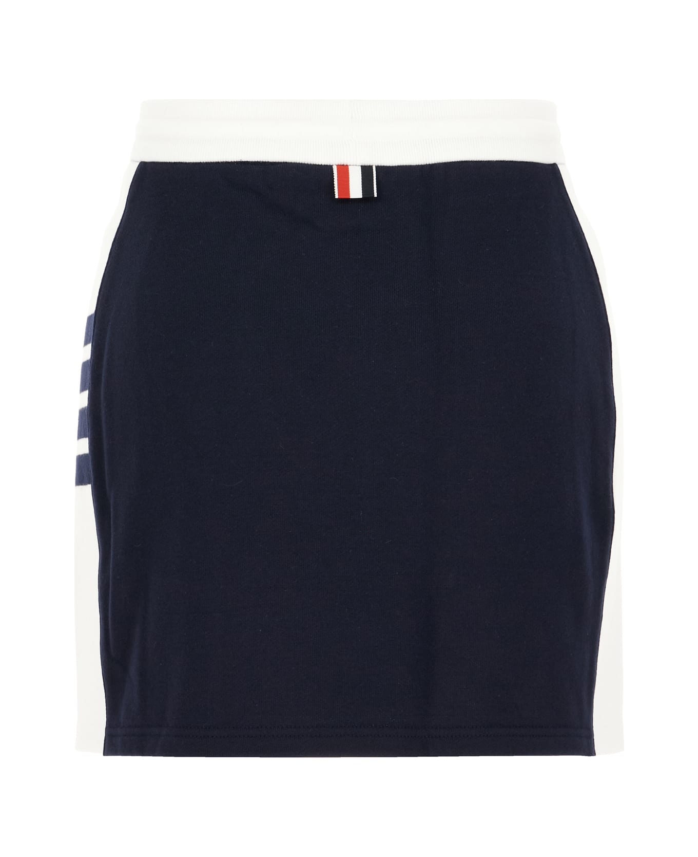 Thom Browne Navy Blue Cotton Mini Skirt - NAVY