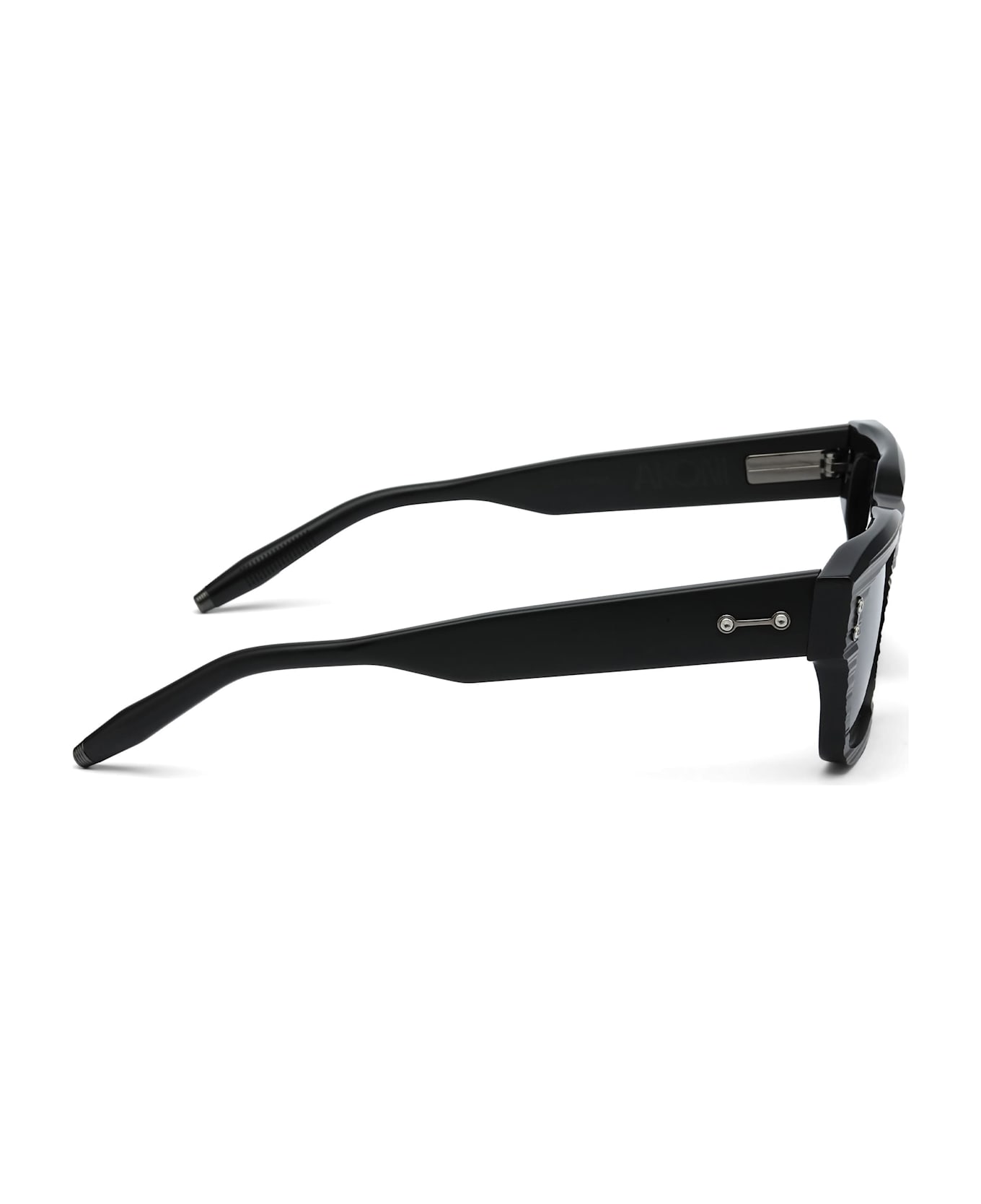 Akoni Columba - Scraped Matte Black / Black Rhodium Sunglasses - Black