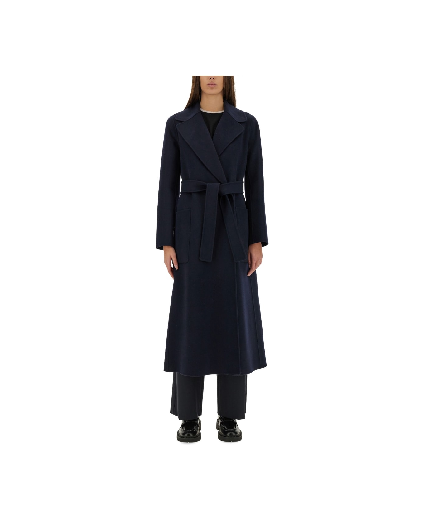 'S Max Mara 'paolore' Coat - Blue