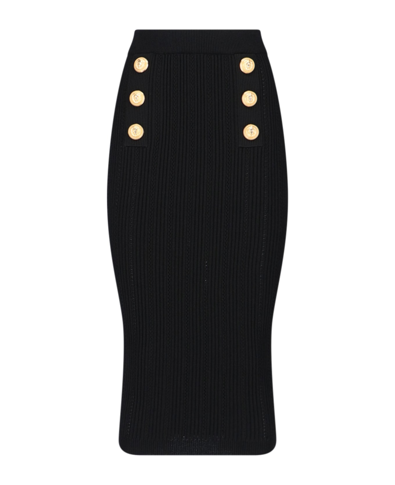 Balmain Buttoned Knit Midi Skirt - Black スカート