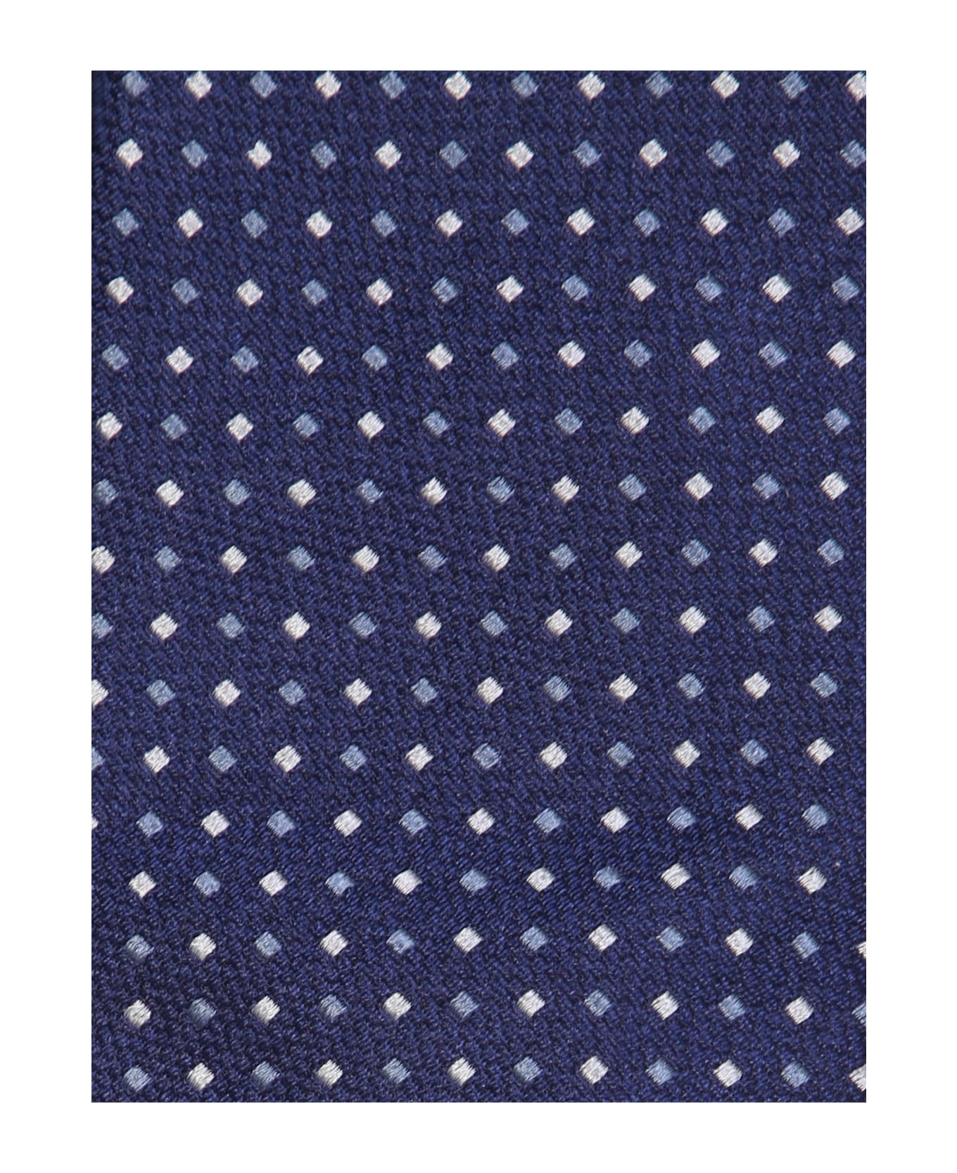 Brunello Cucinelli Spotted Silk Tie In Blue - Blue