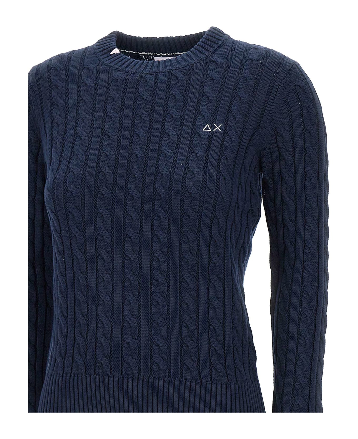 Sun 68 'round Neck Cable' Cotton Sweater