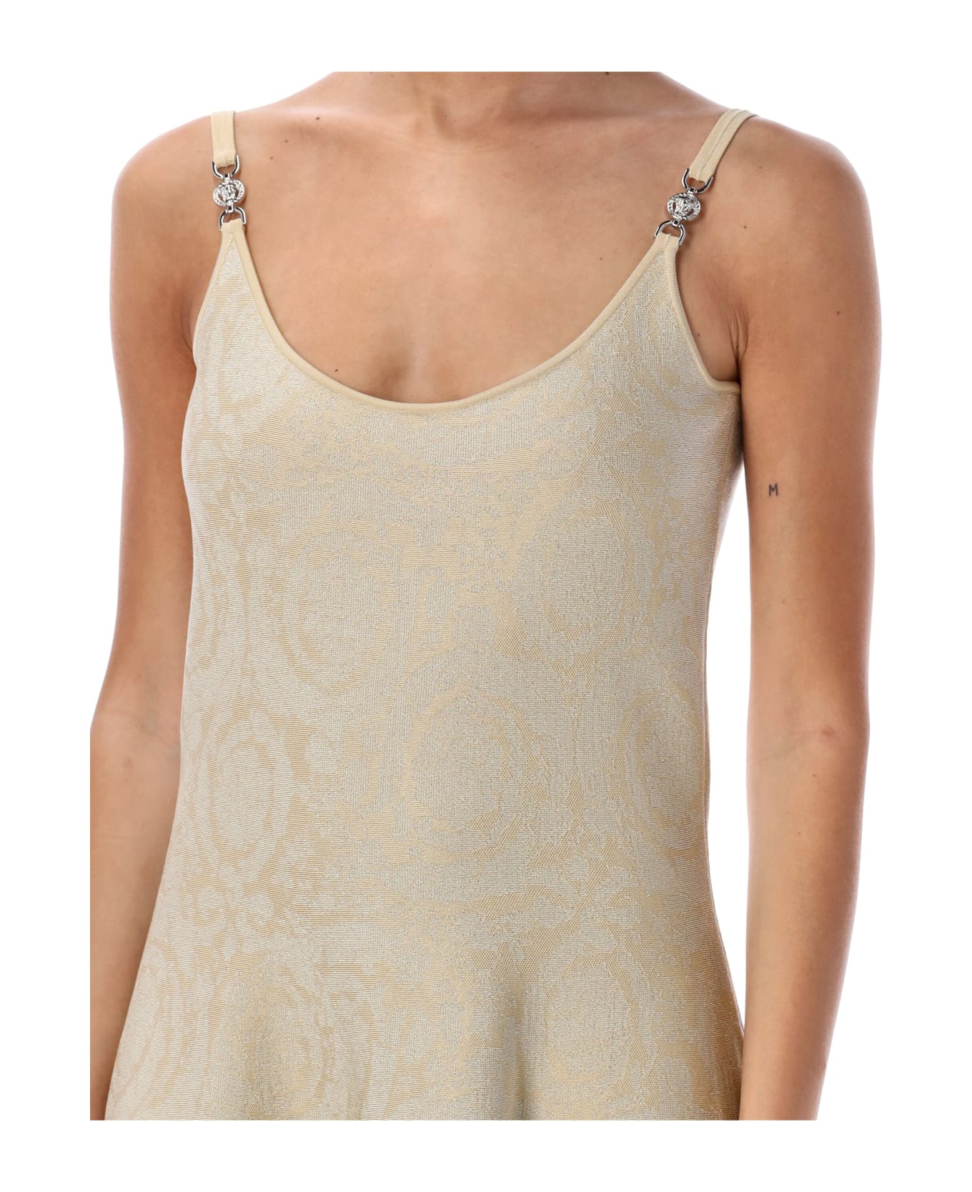 Versace Mini Dress Barocco Knit - LIGHT SAND GOLD