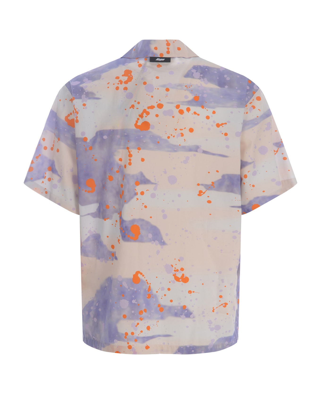 MSGM Shirt Msgm "dripping Camo" Made Of Cotton - Camouflage lilla