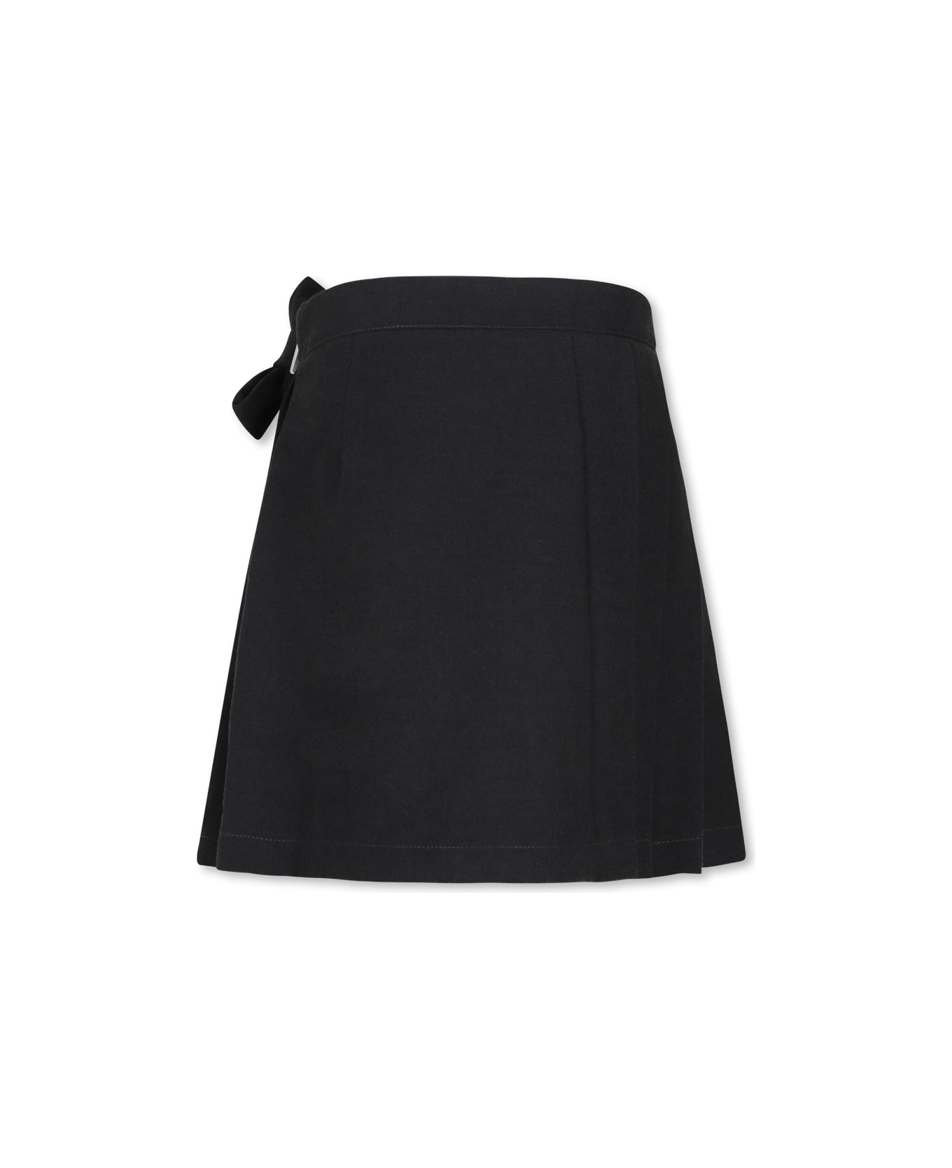 MSGM Grey Skirt For Girl With Bow - Grey